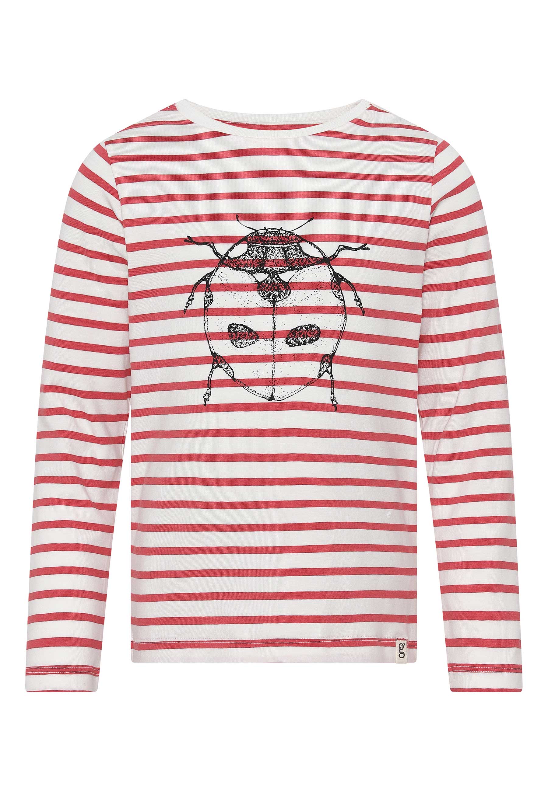 GROBUND Charlie Bluse Mini – die mit gerippten roten Streifen und Marienkäfer