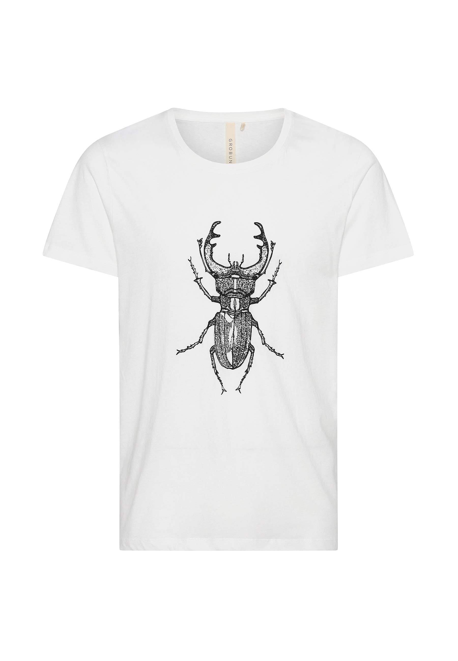 GROBUND Manfred T-Shirt - die mit Hirschkäfer in Weiß