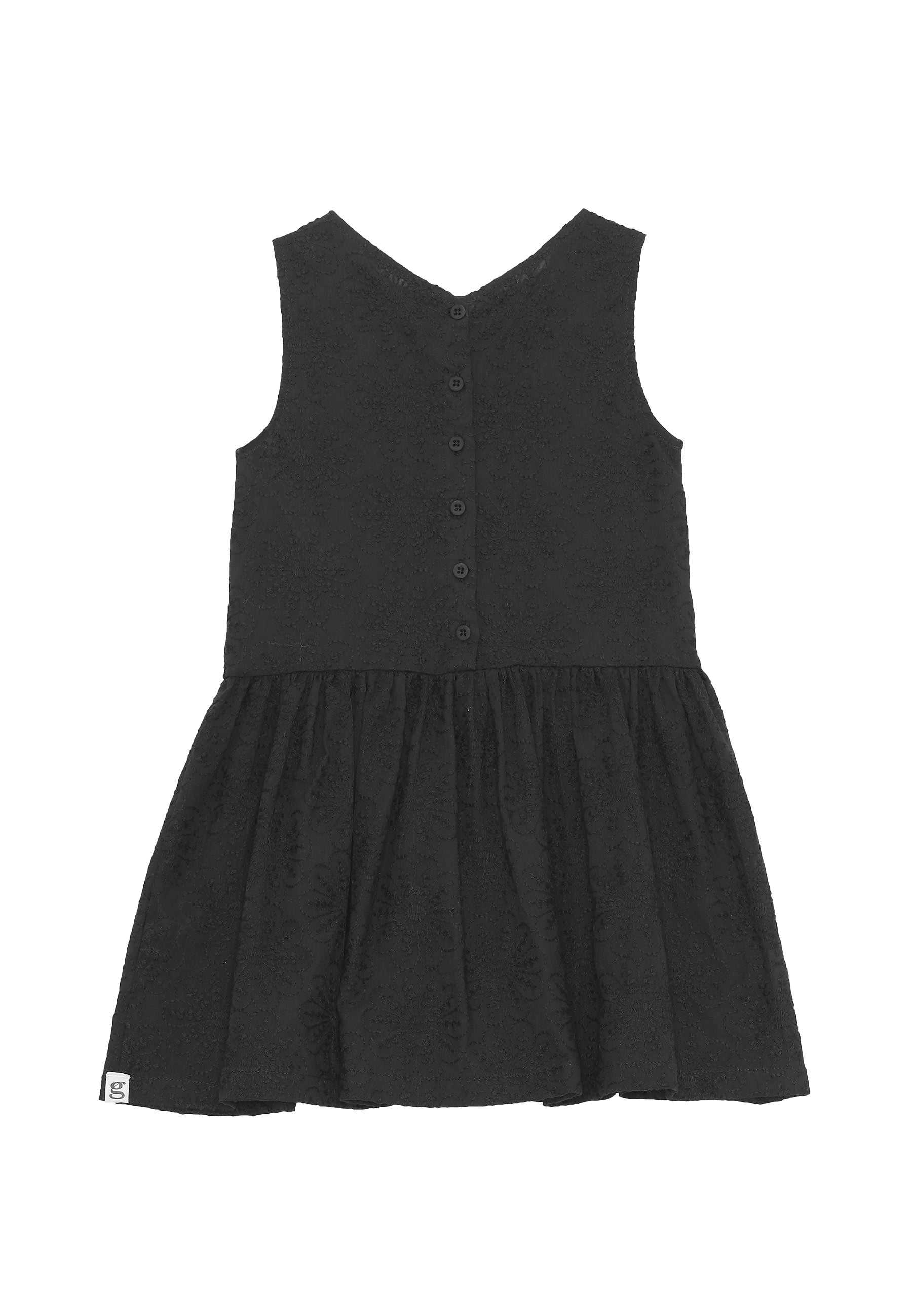 GROBUND Nini Kleid Mini - das Wende-Kleid in Schwarz mit Blumenstickerei