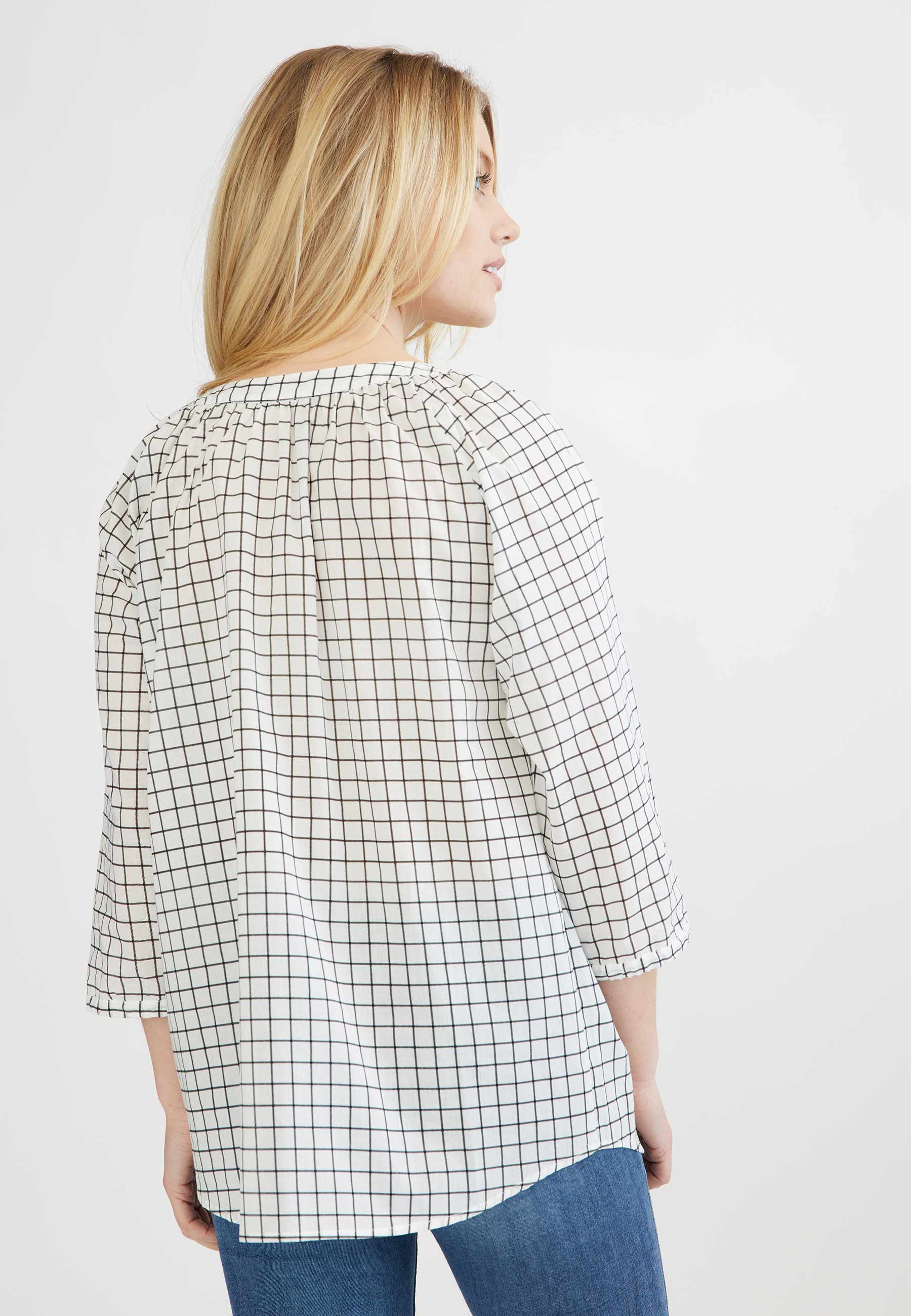 GROBUND Bluse Nadine – die Wendebluse mit Knöpfen und Karomuster