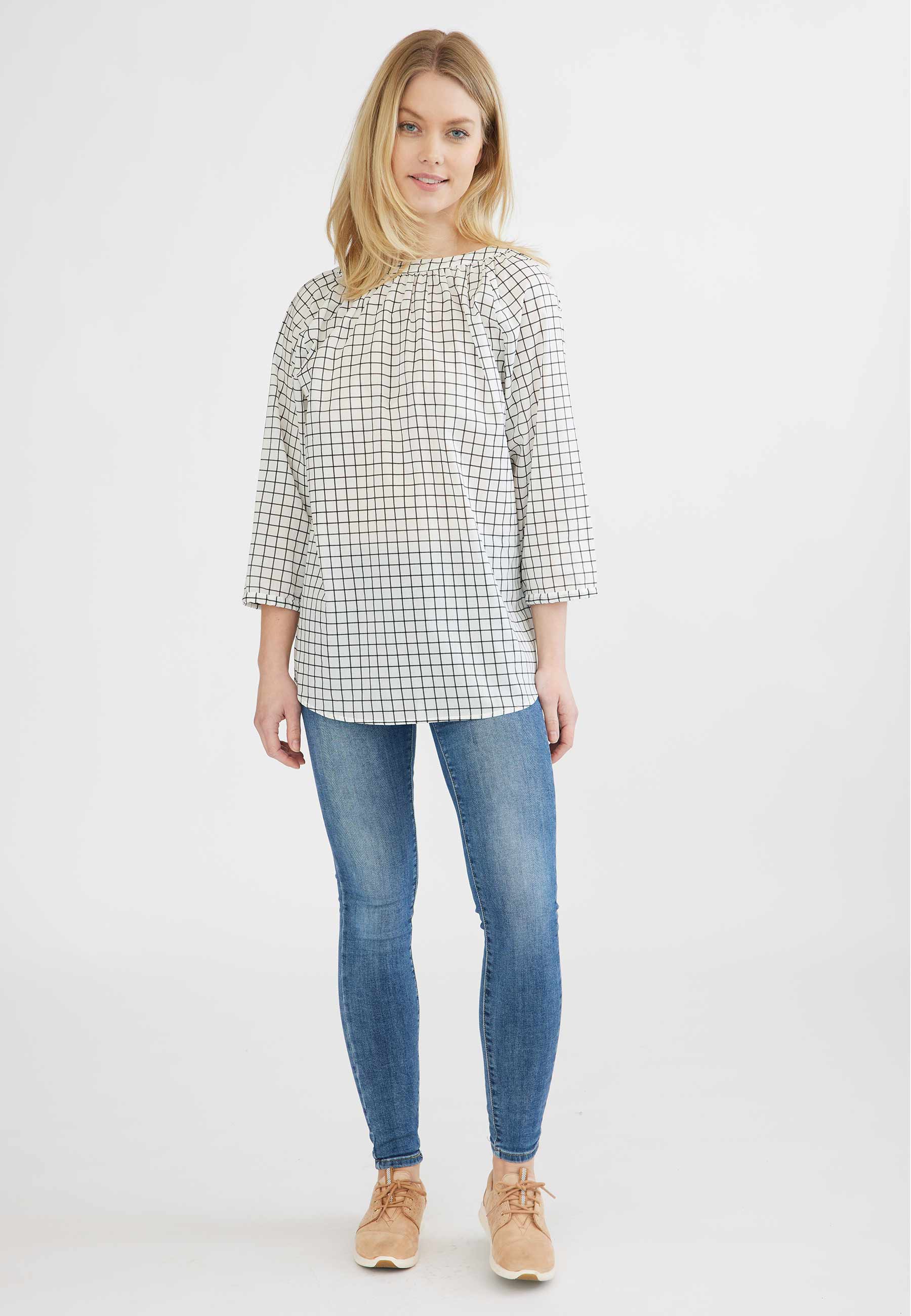 GROBUND Bluse Nadine – die Wendebluse mit Knöpfen und Karomuster