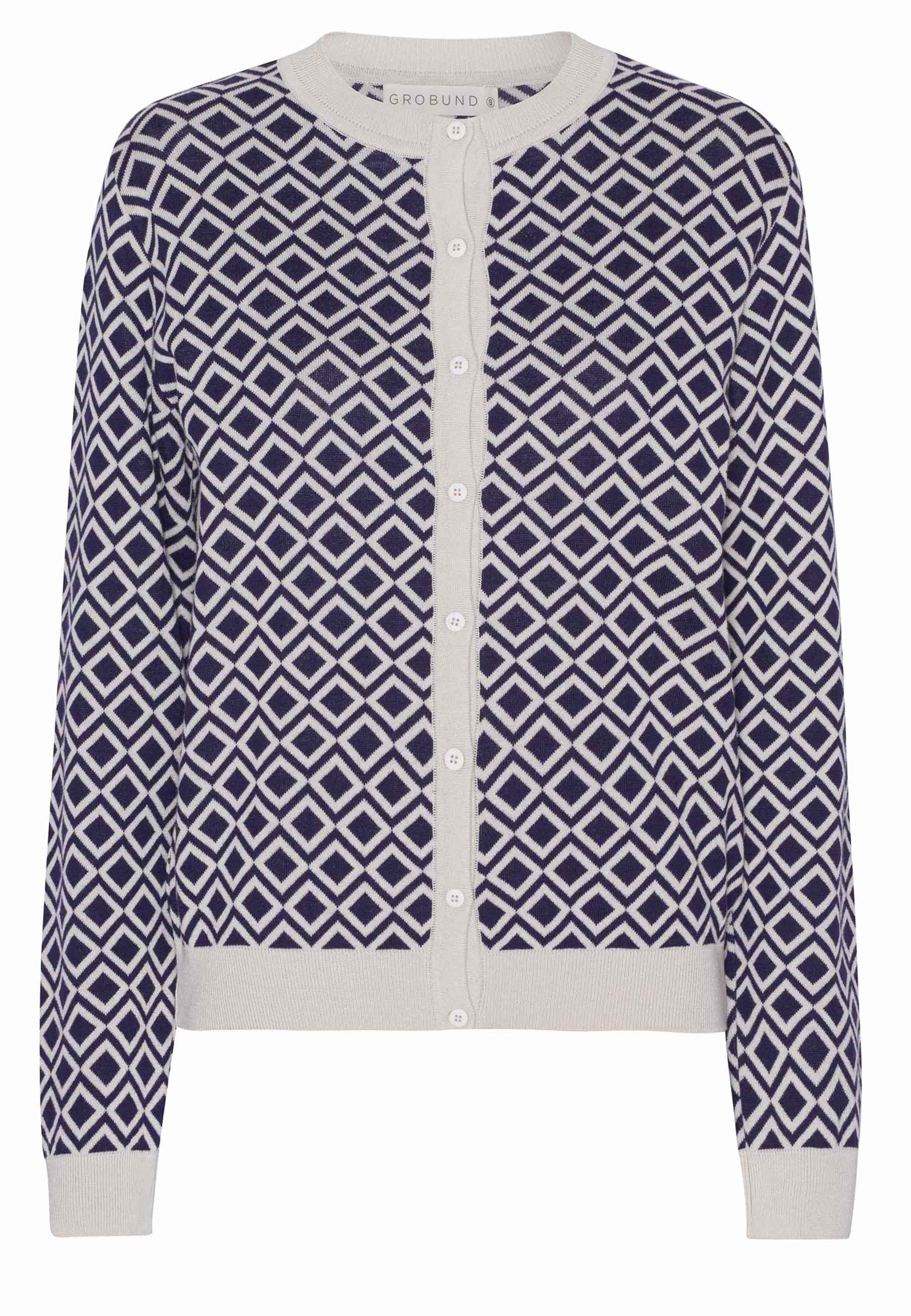 GROBUND Augusta Strick-Cardigan – das Modell mit Muster in Blau