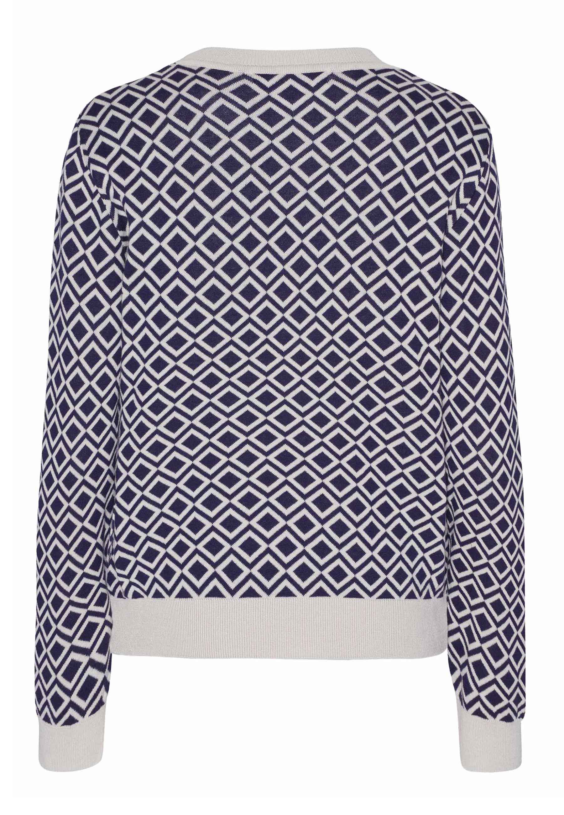 GROBUND Petra Strickbluse - die mit Muster in Blau