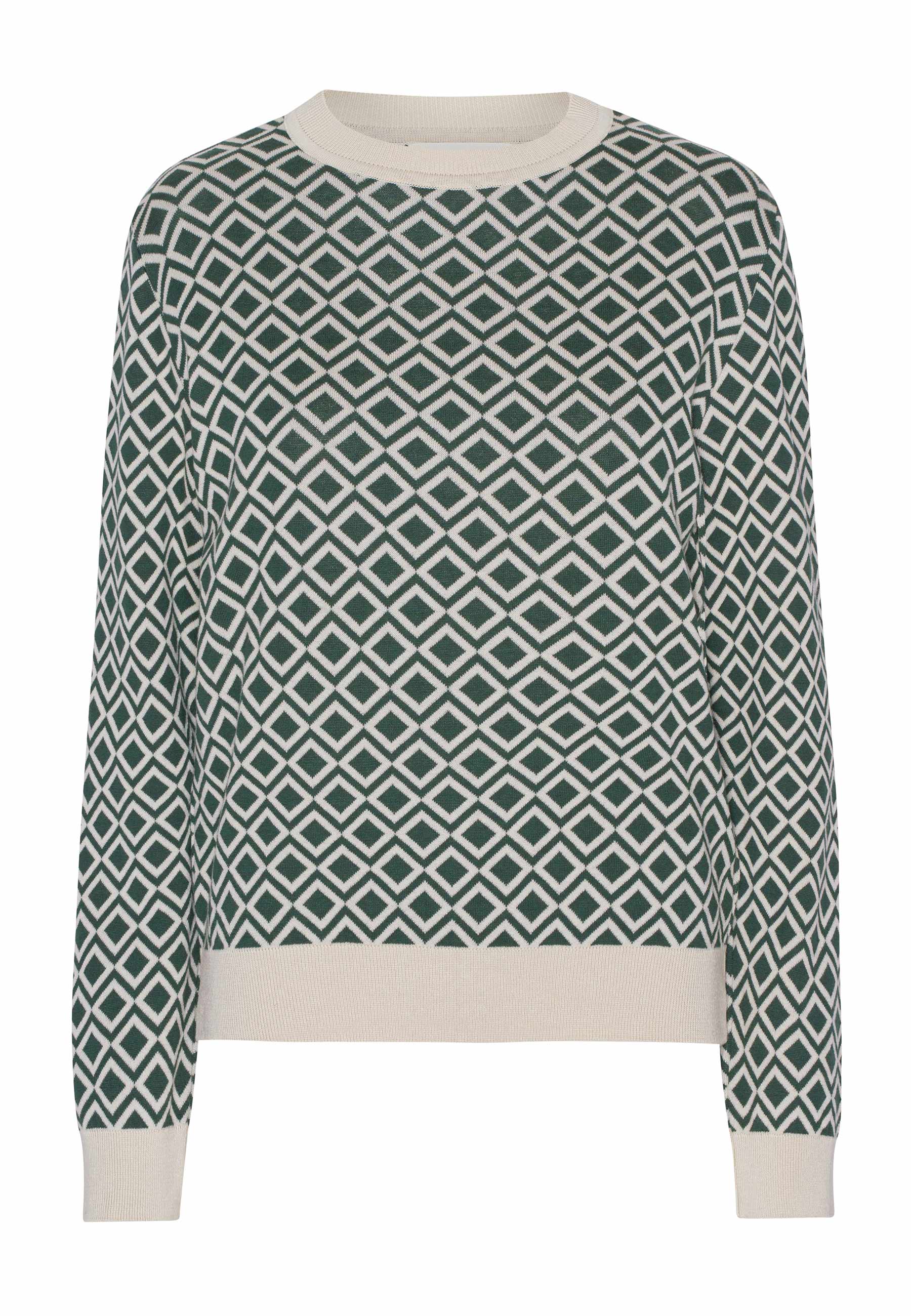 GROBUND Petra Strickpullover - der mit Muster in Grün