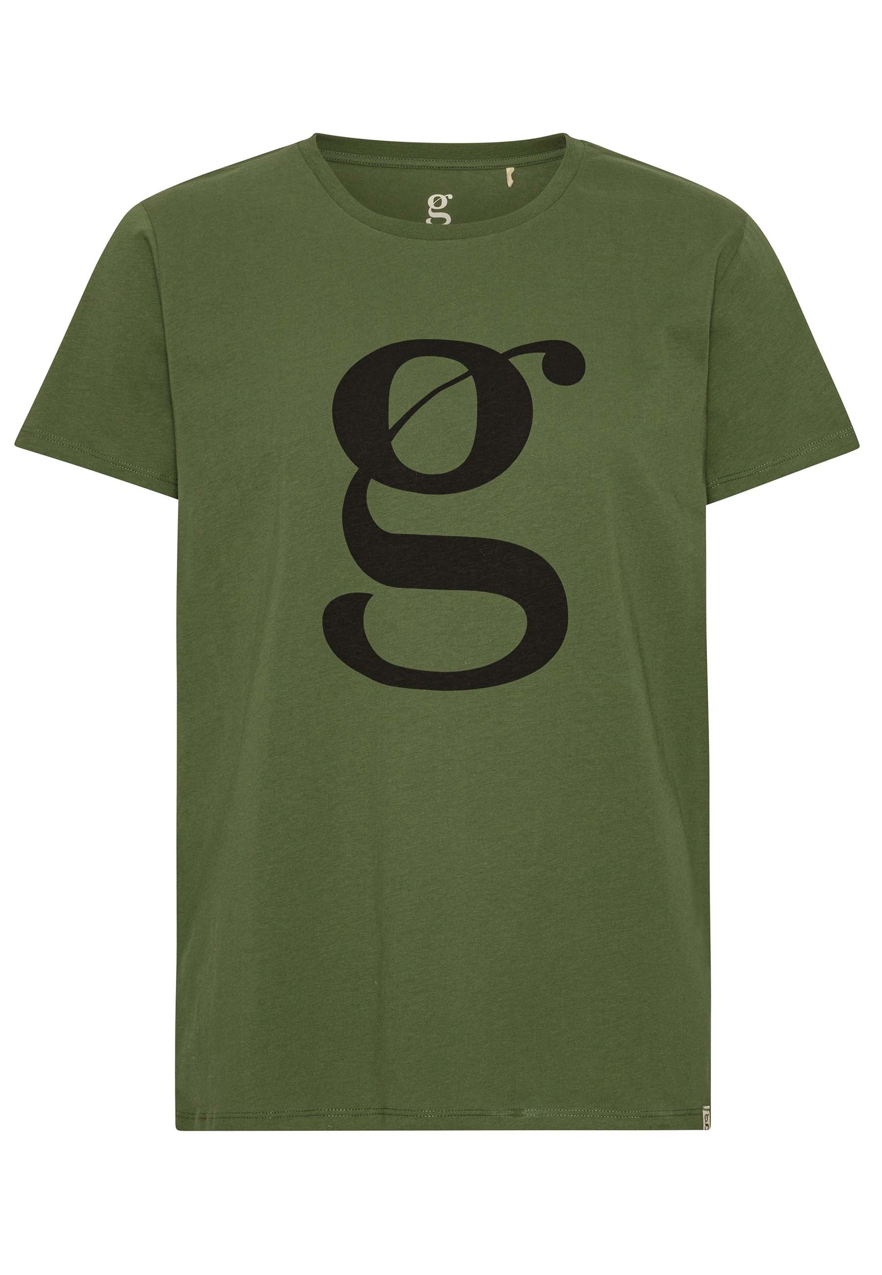 GROBUND Alfie T-Shirt – die moosgrüne mit Logo