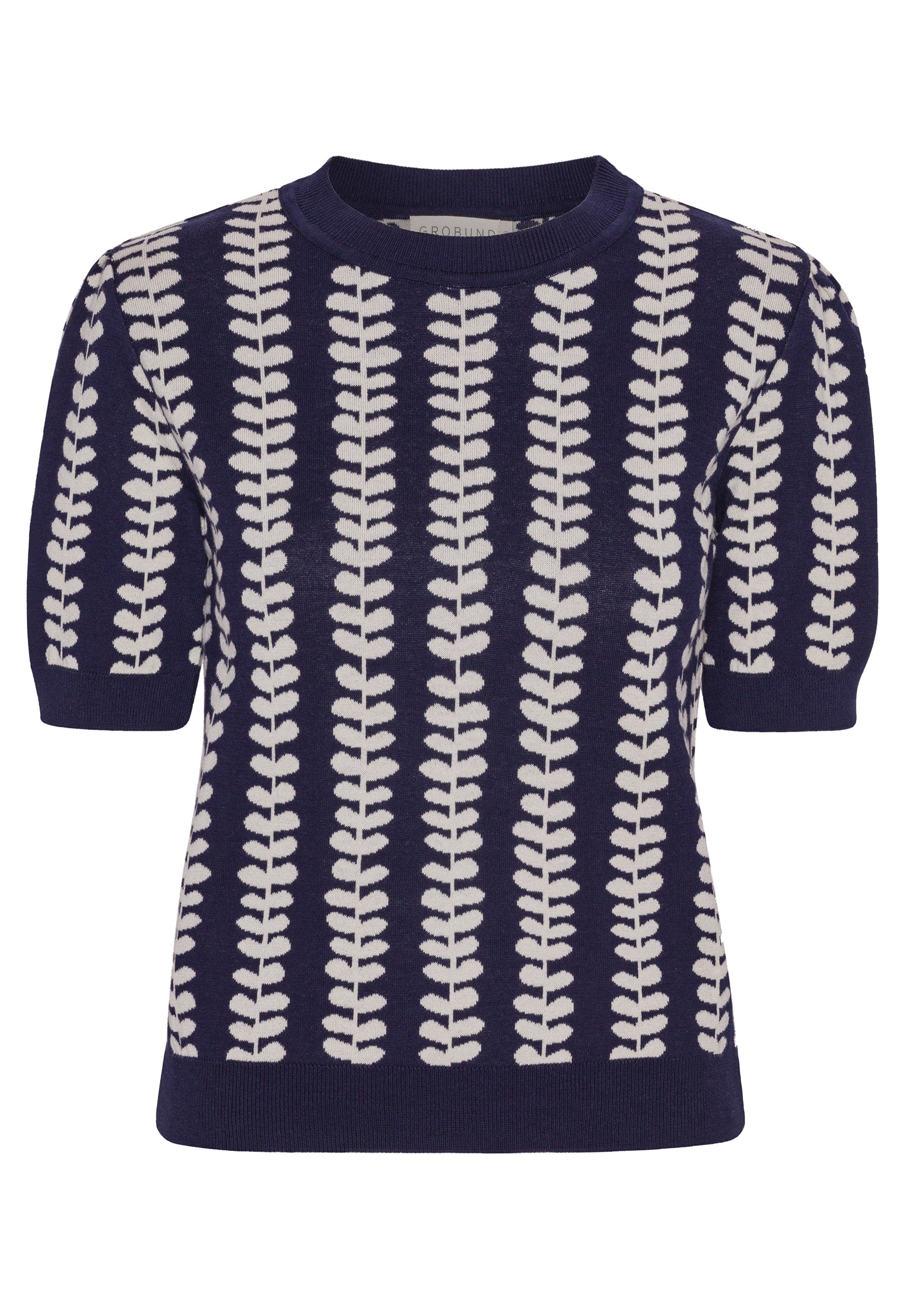 GROBUND Alva T-Shirt – die in Marineblau mit Blättern