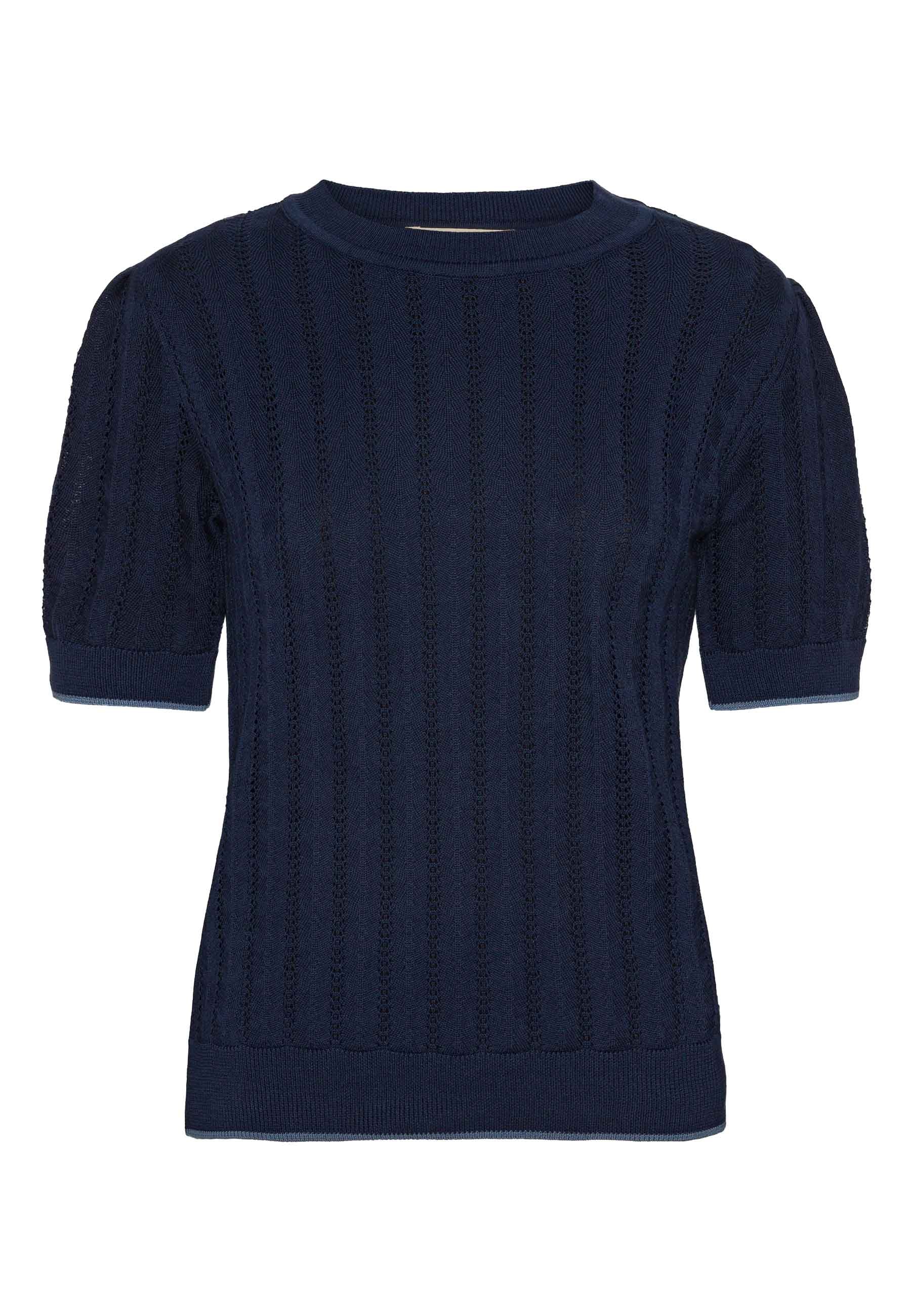 GROBUND Almine T-Shirt – die dunkelblaue mit Kontrastsaum