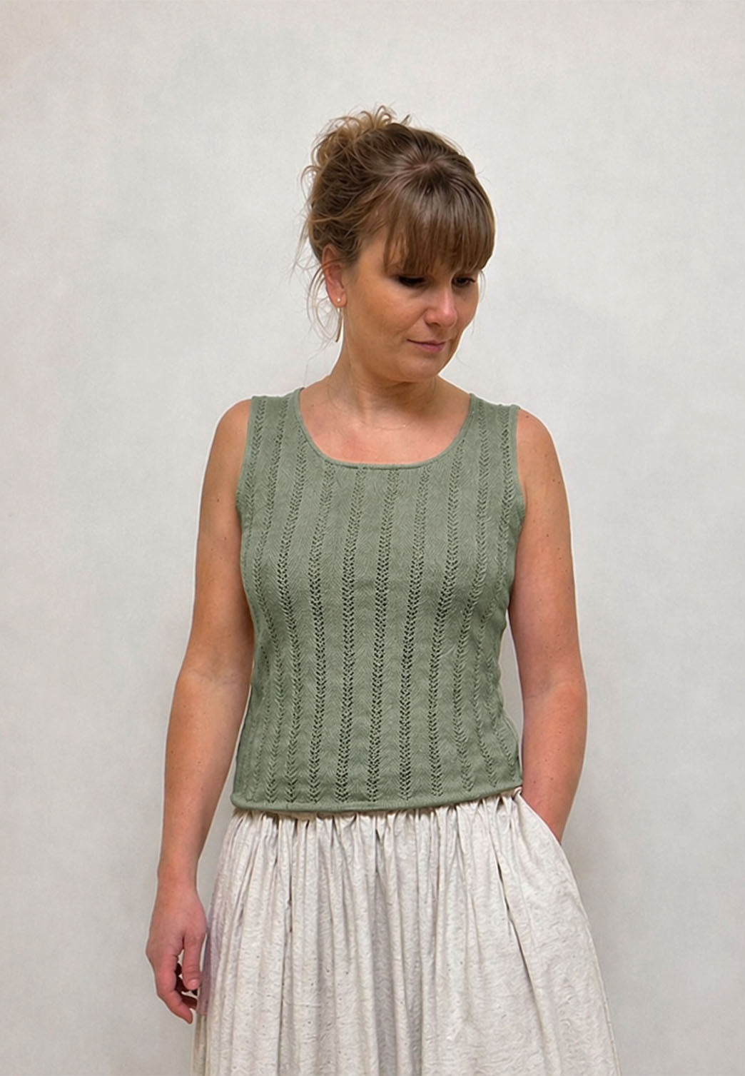 GROBUND Aase T-Shirt – das in Salbeigrün