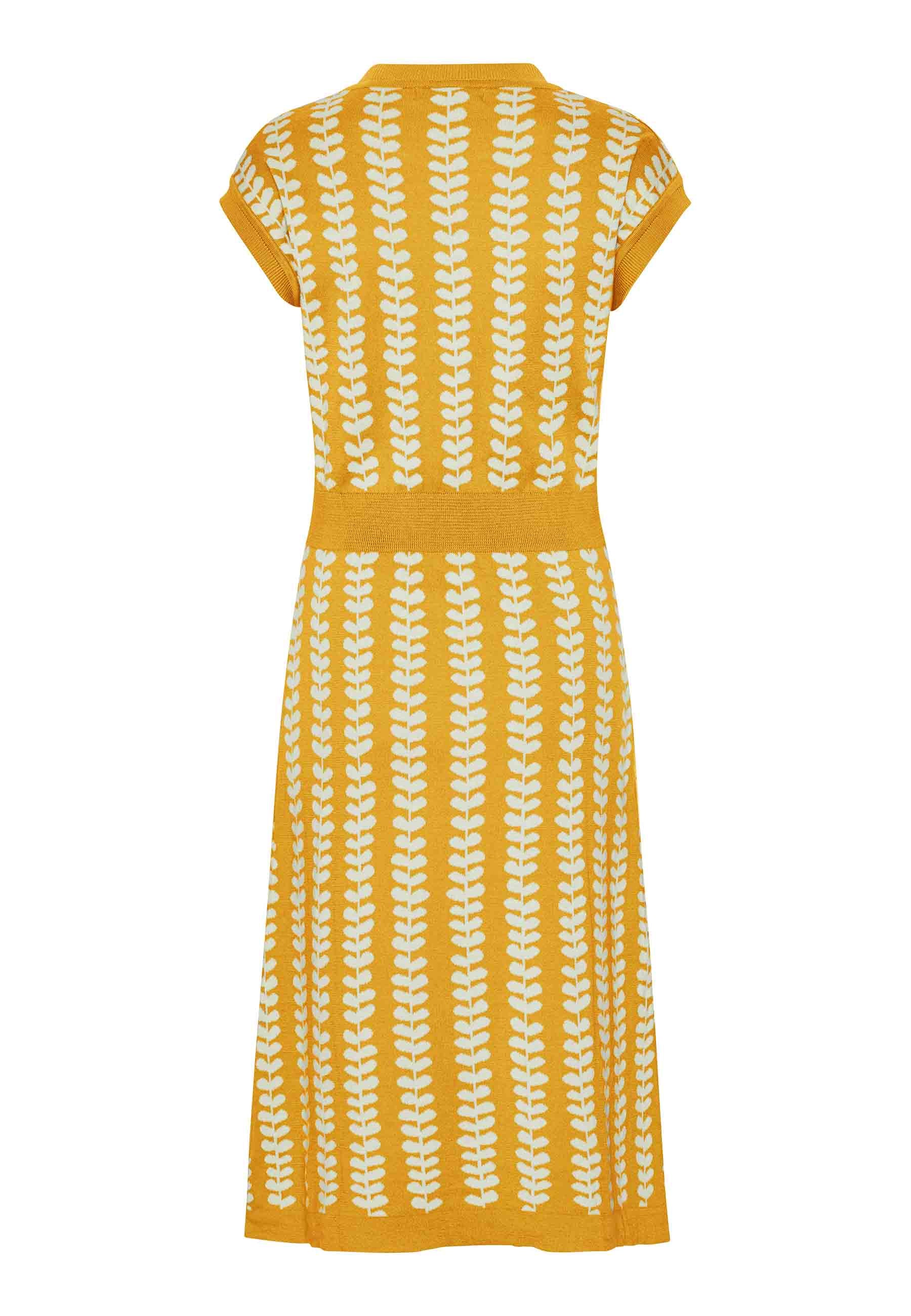 GROBUND Alma Kleid - das in Kurkuma mit Blättern