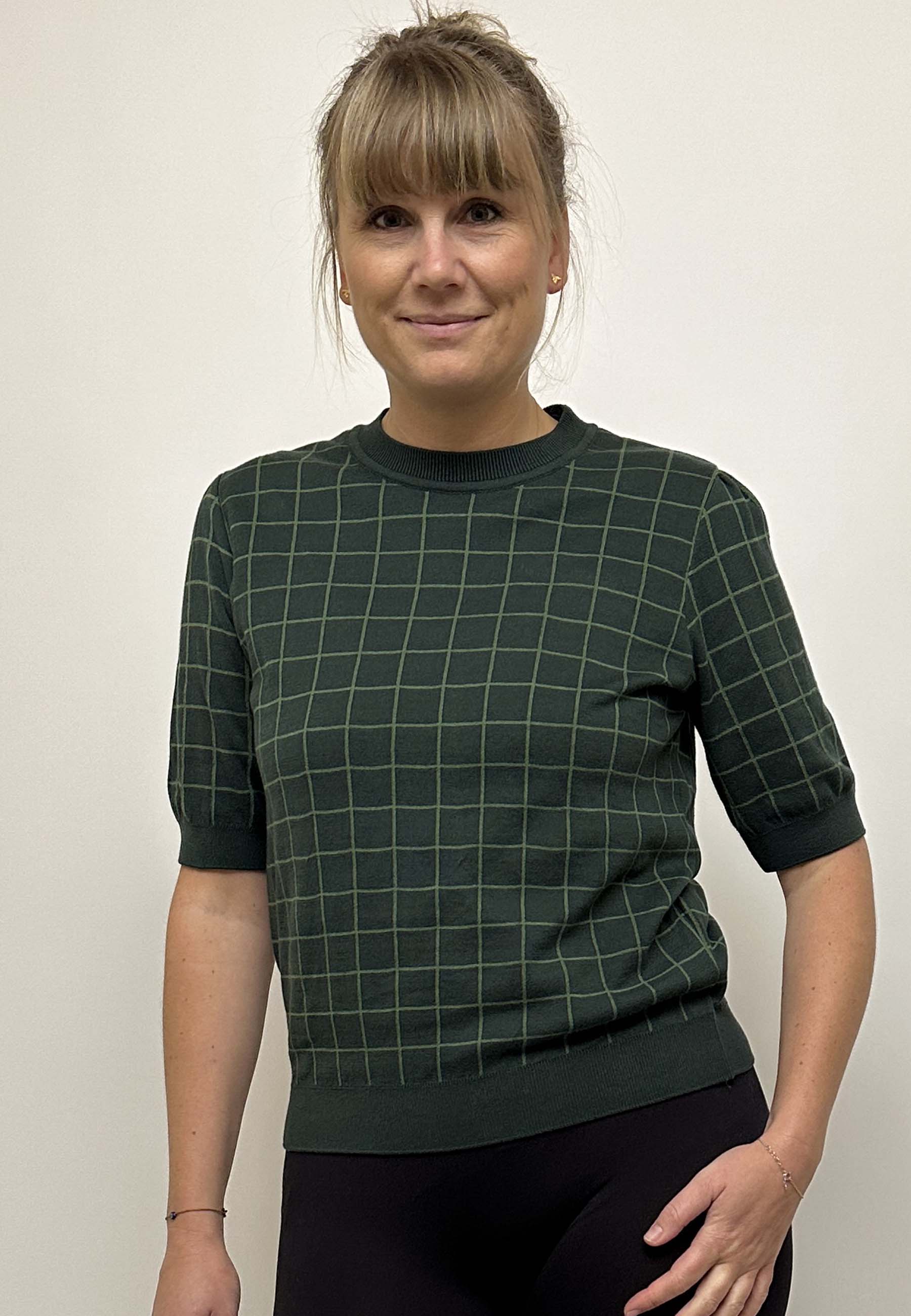 GROBUND Alva T-Shirt - mit grünem Gittermuster