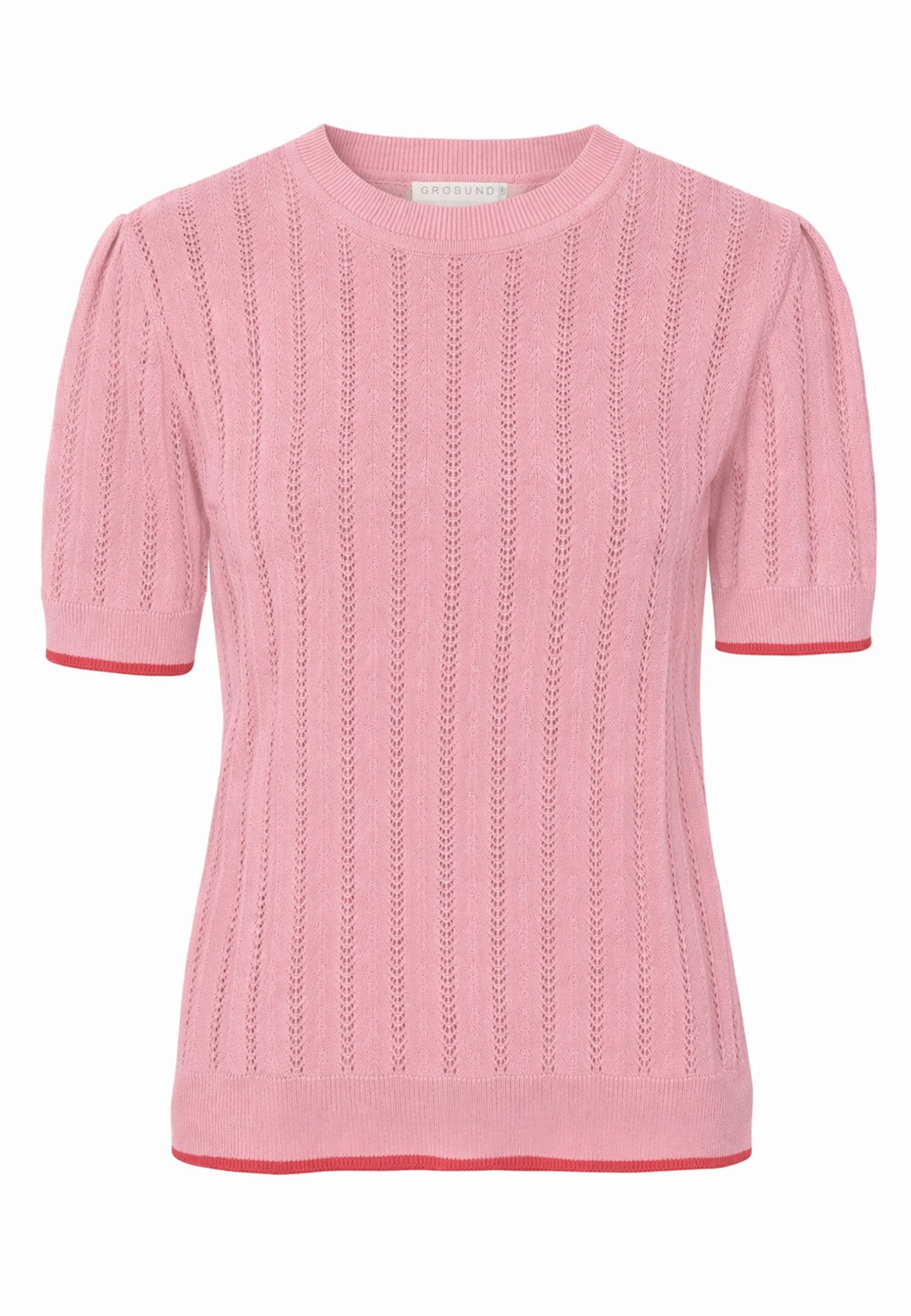 GROBUND Almine T-Shirt – die in Soft Rose mit Kontrastsaum