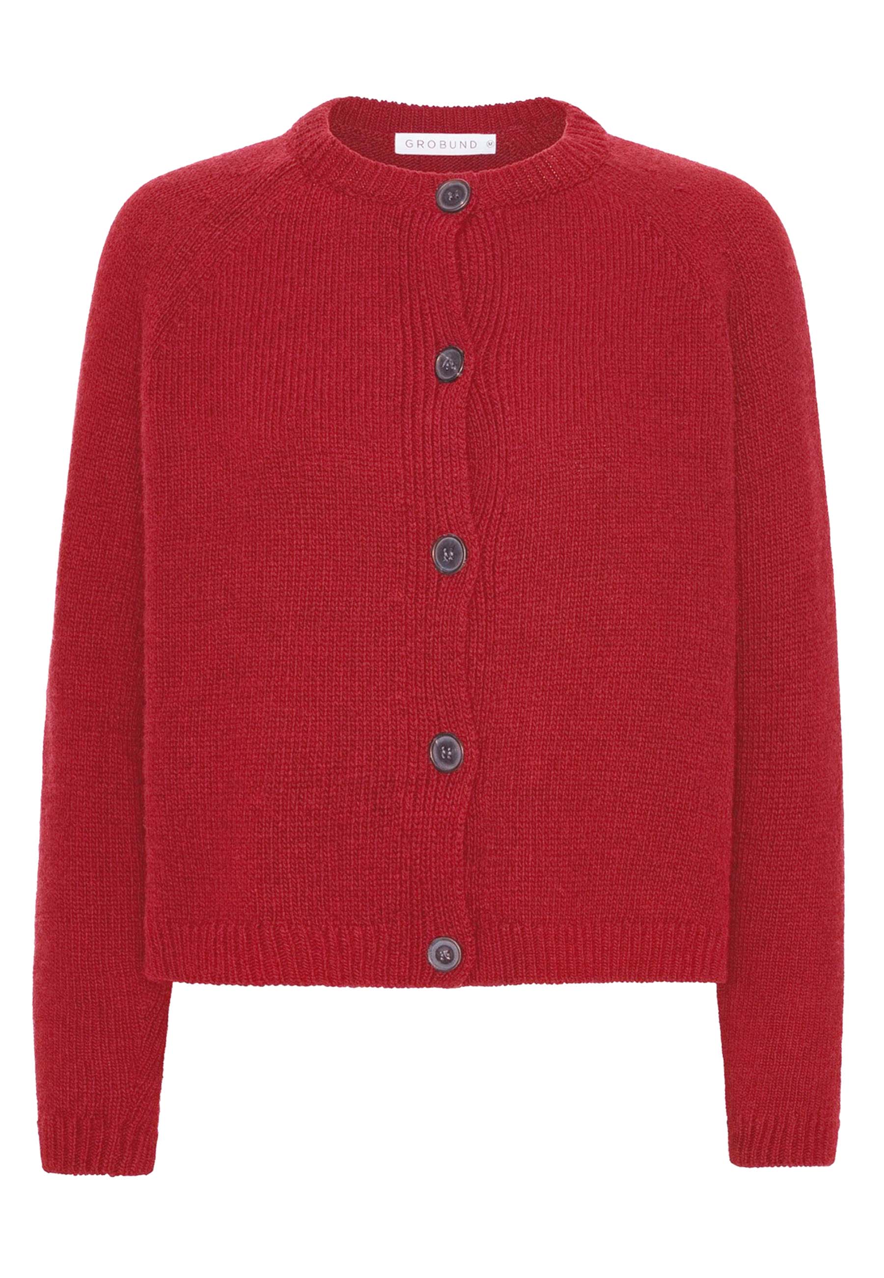 GROBUND Nanna Cardigan - die weihnachtsrote aus Wolle