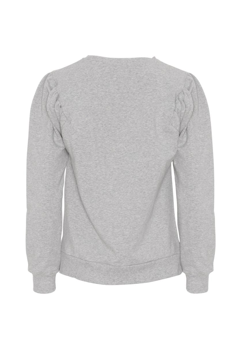 GROBUND Signe Sweatshirt – die mit schönen Ärmeln in Grau meliert