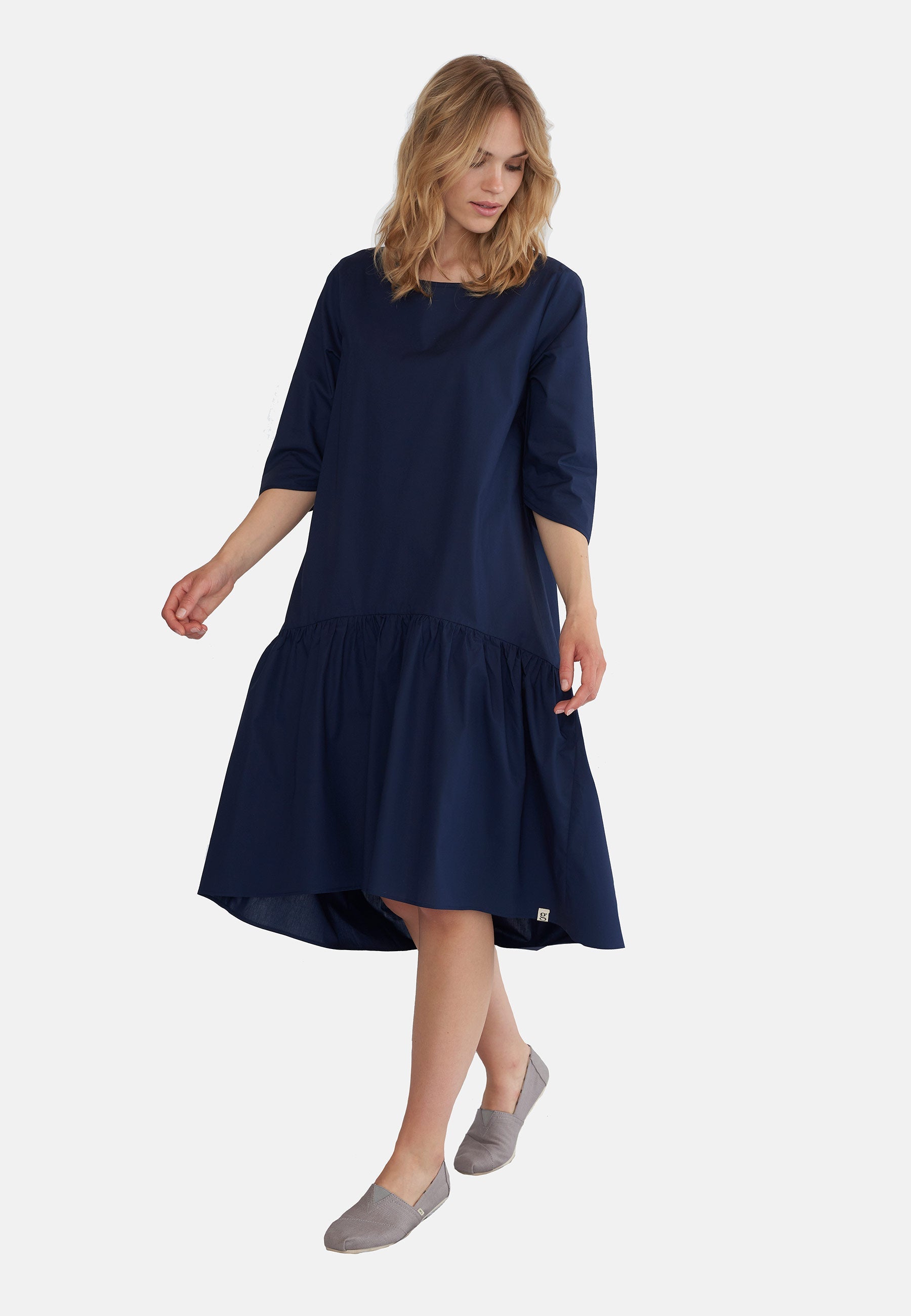 GROBUND Manilla Kleid - das Bohème in Mitternachtsblau
