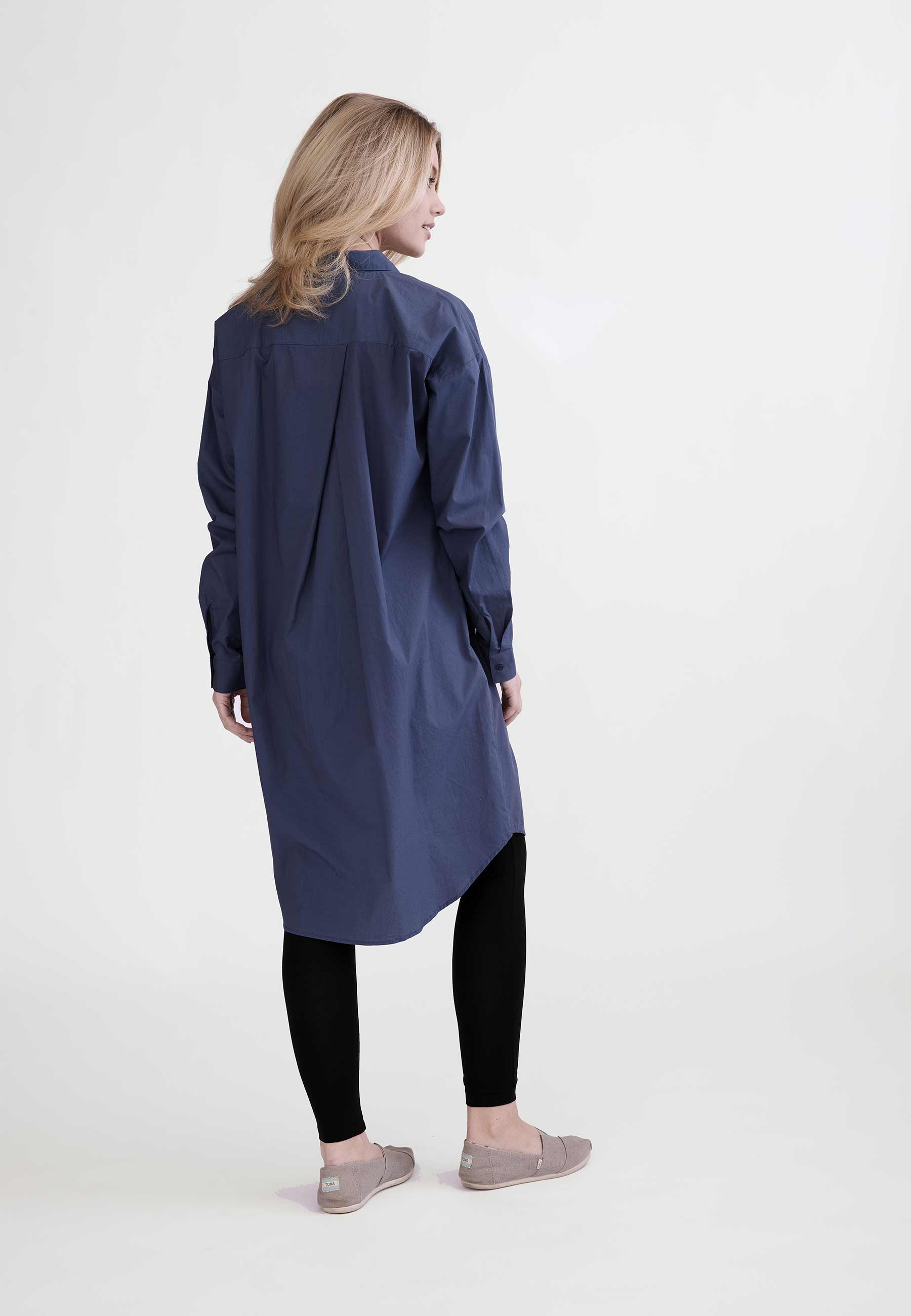 GROBUND Netta Hemdblusenkleid – das in Vintage-Blau