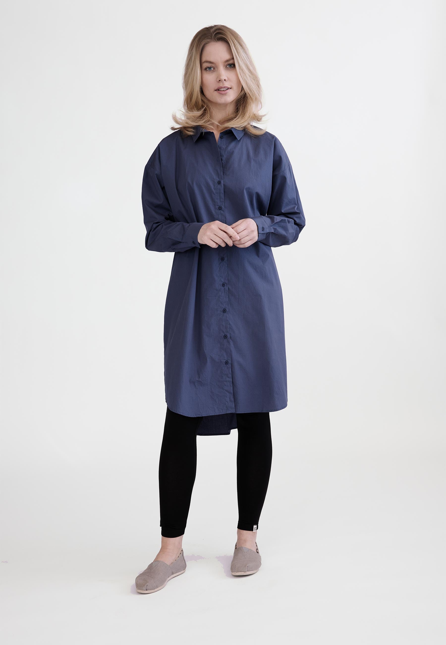 GROBUND Netta Hemdblusenkleid – das in Vintage-Blau