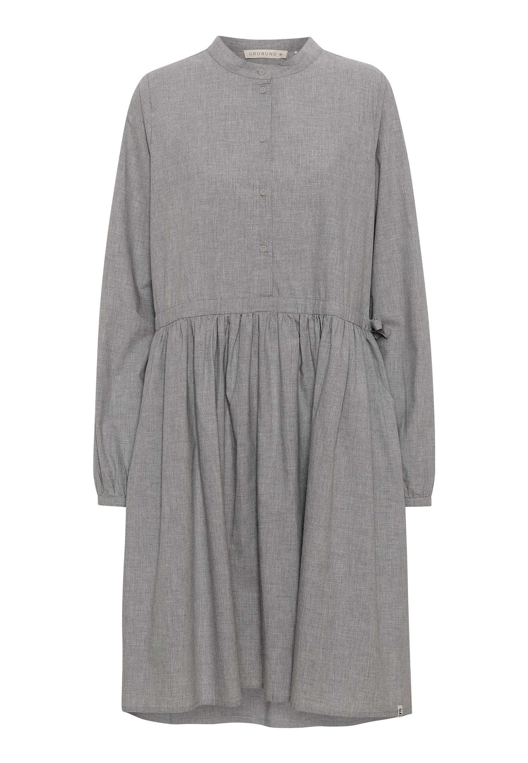 GROBUND Sigga Kleid – das mit Knöpfen in grau melange