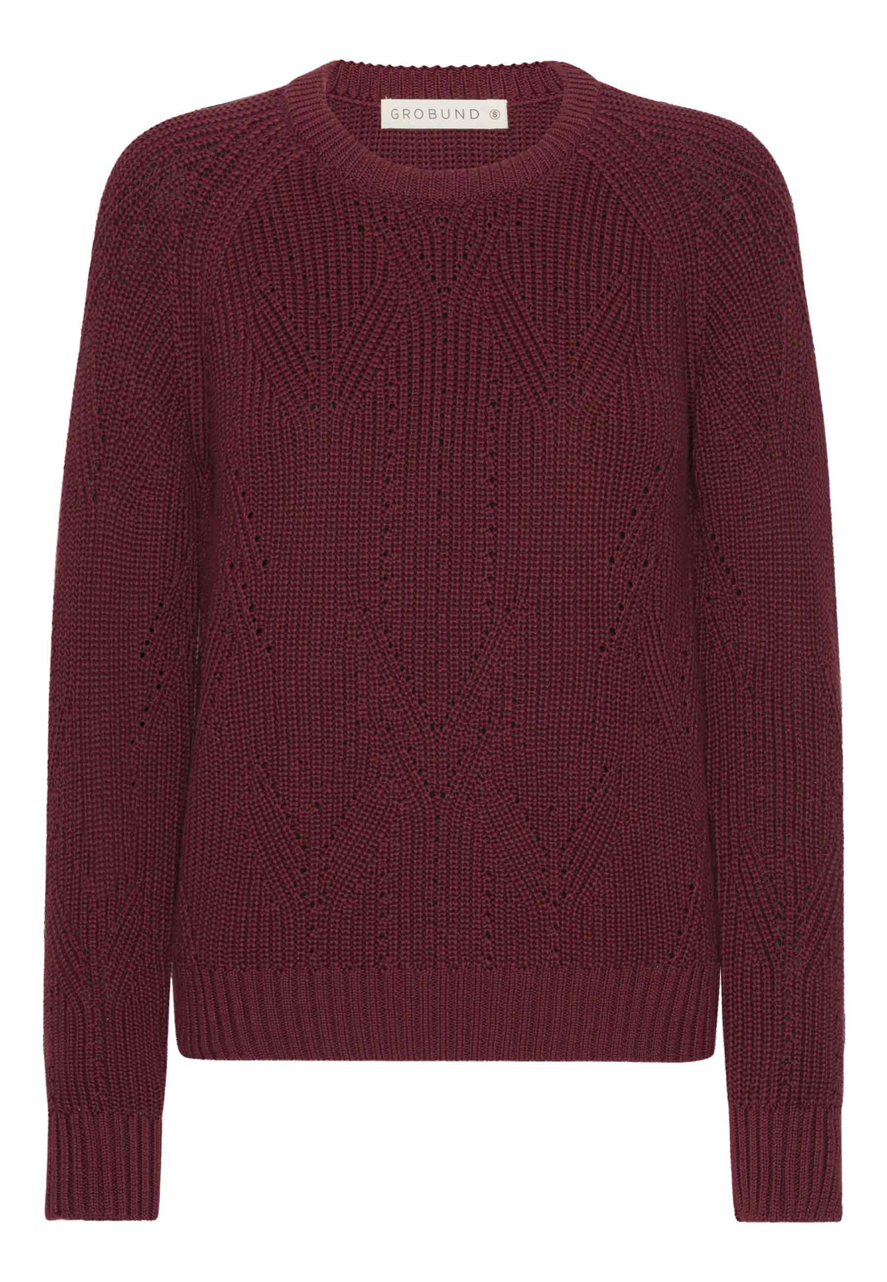 GROBUND Filuca Strickpullover - der in dunkler Pflaume