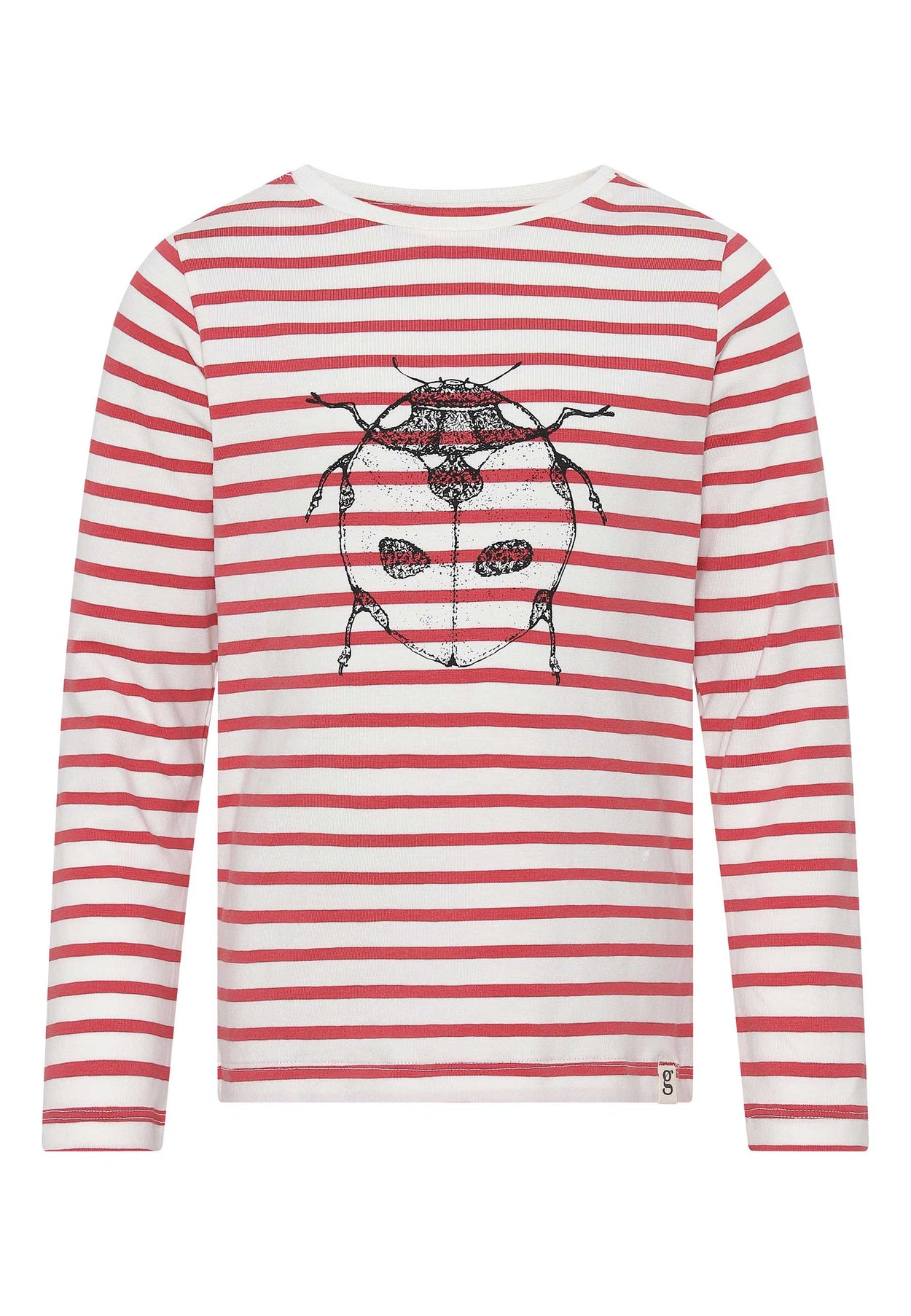 GROBUND Charlie Bluse Mini – die mit gerippten roten Streifen und Marienkäfer