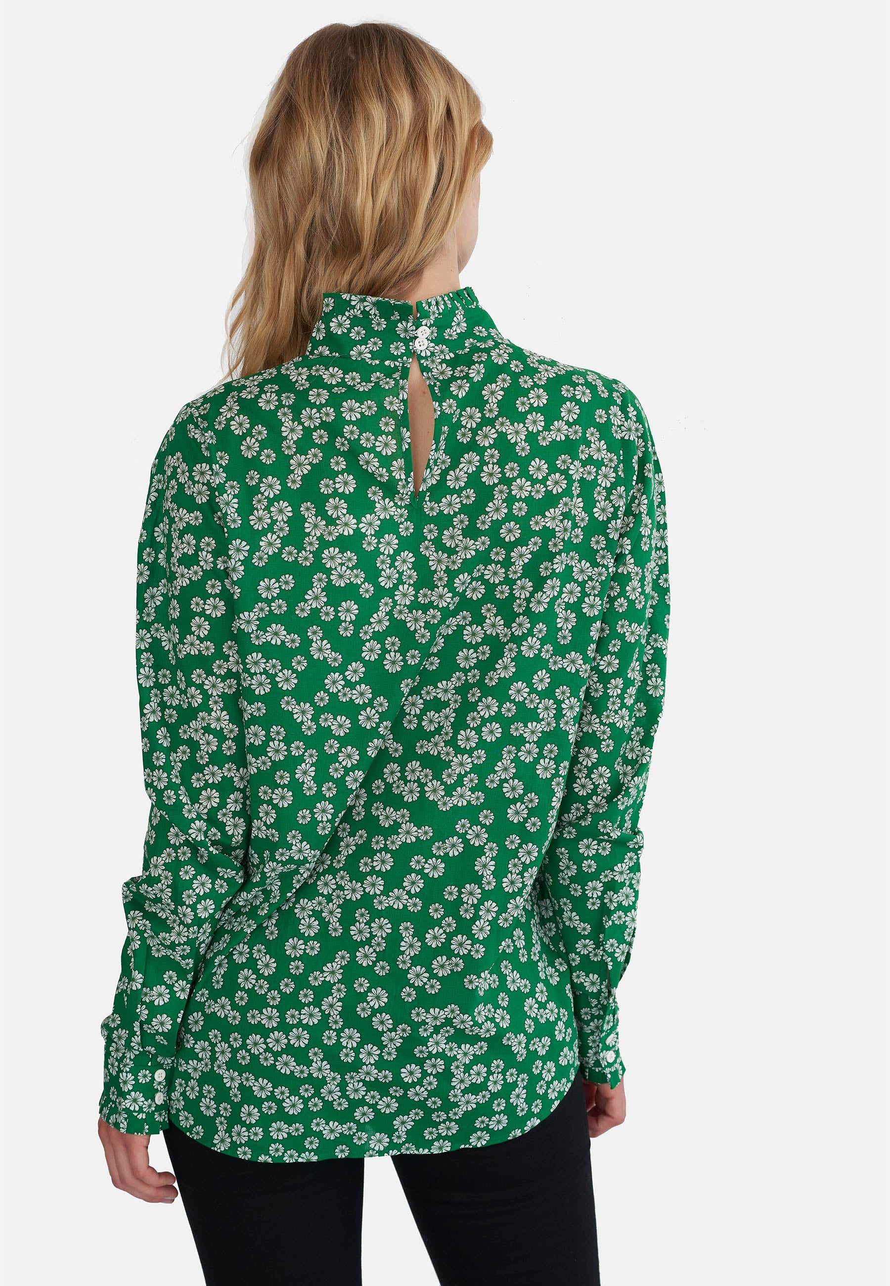 GROBUND Ellen Bluse - die mit Stehkragen und Blumen