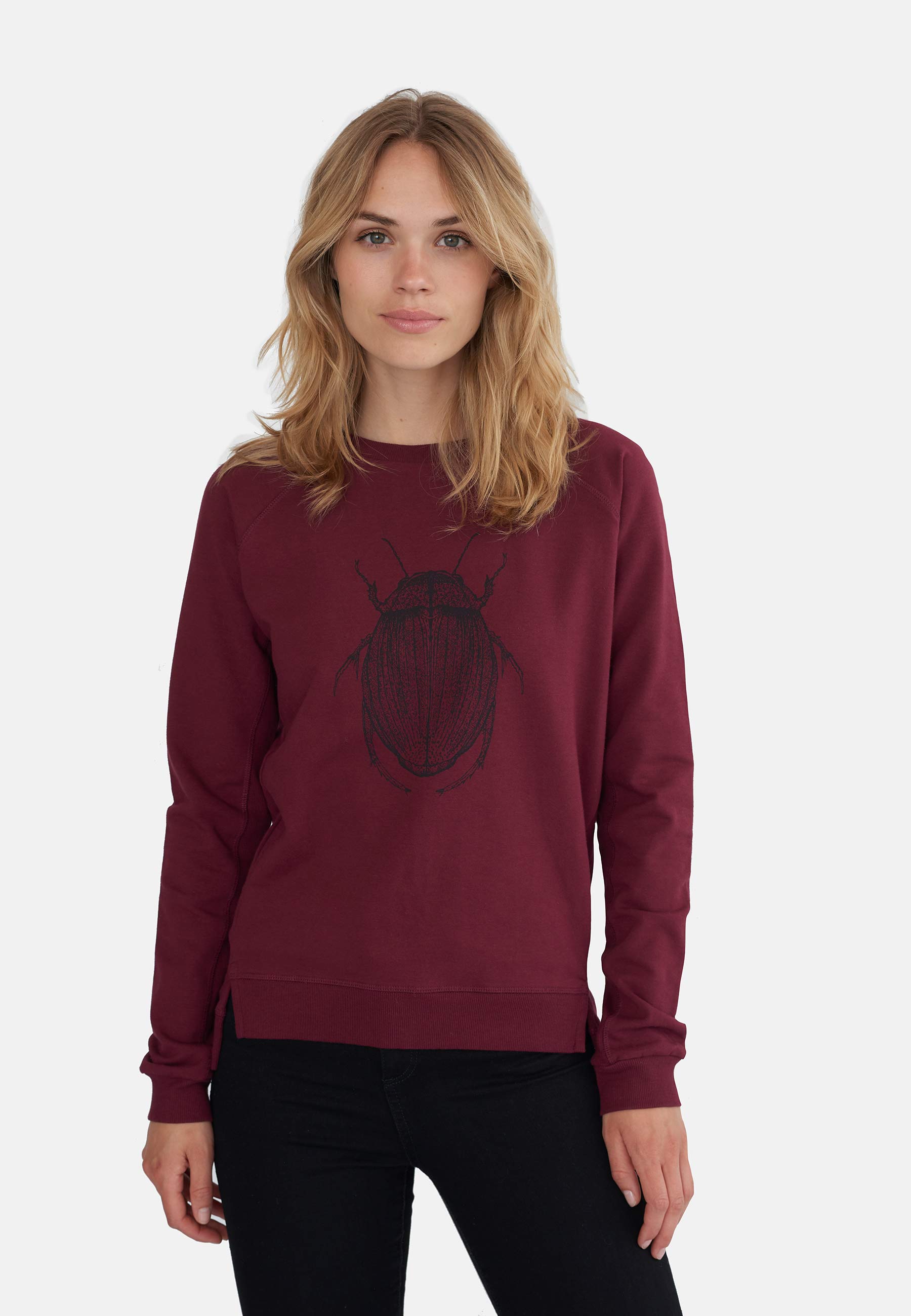 GROBUND Martha Sweatshirt – die in Brombeer mit Wasserläufer