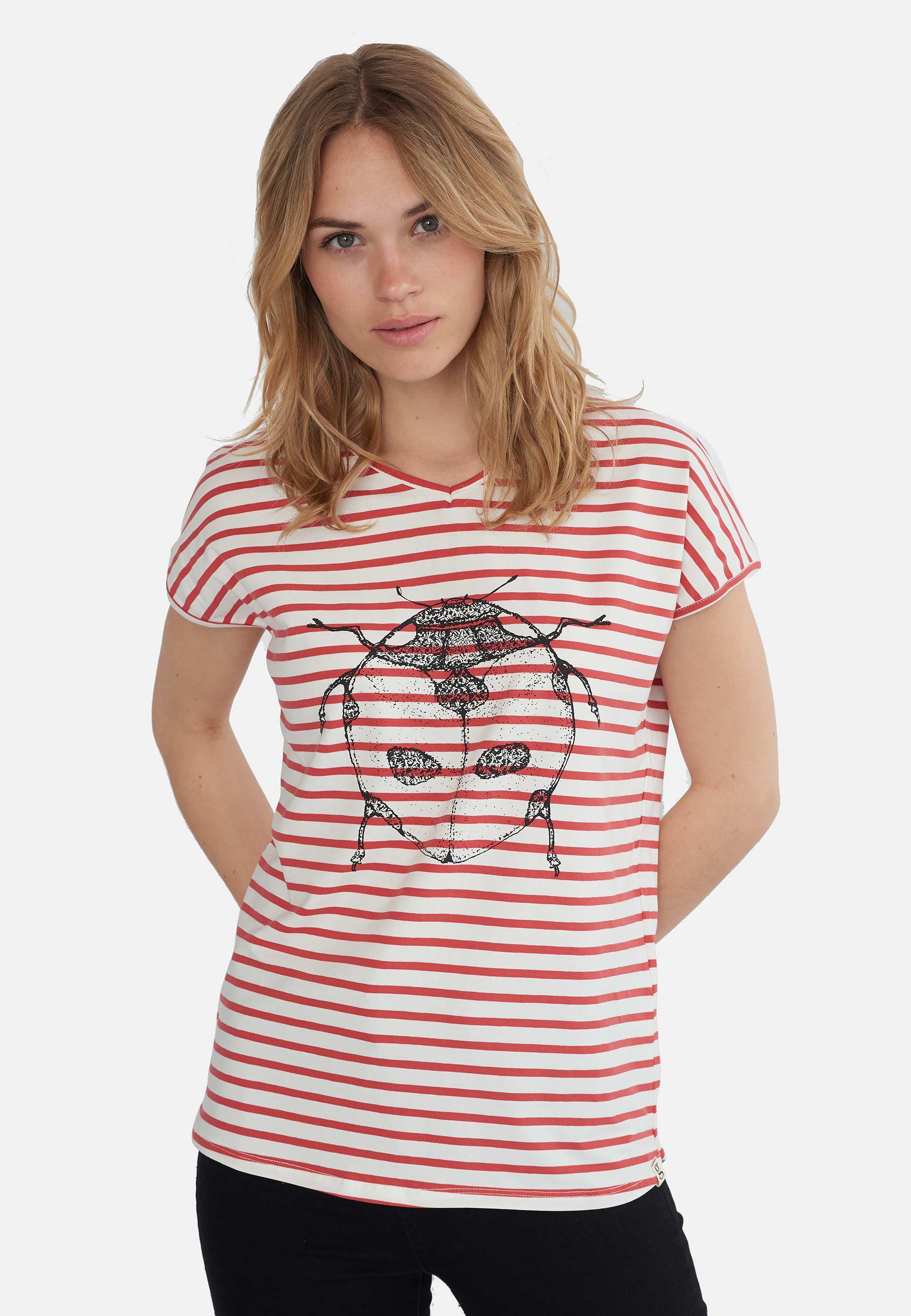 GROBUND Mille T-Shirt – das mit den johannisbeerroten Streifen