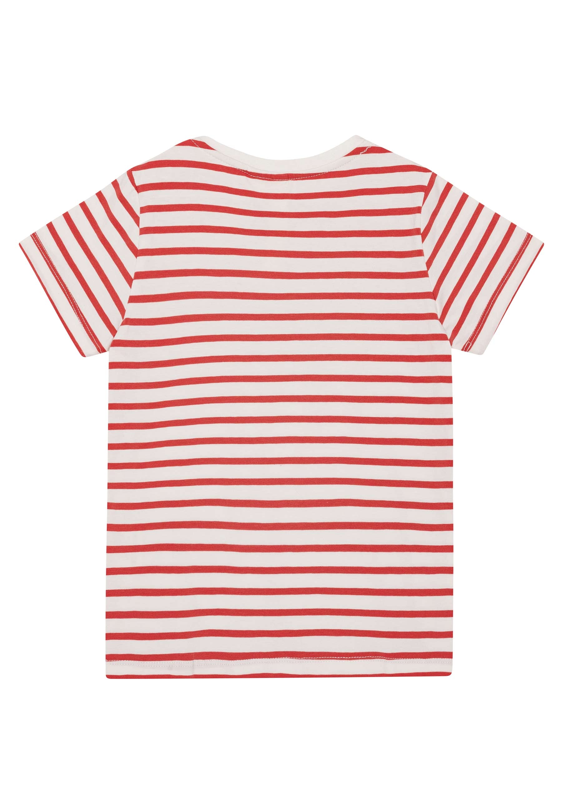 GROBUND Chris T-Shirt mini – mit johannisbeerroten Streifen und Biene