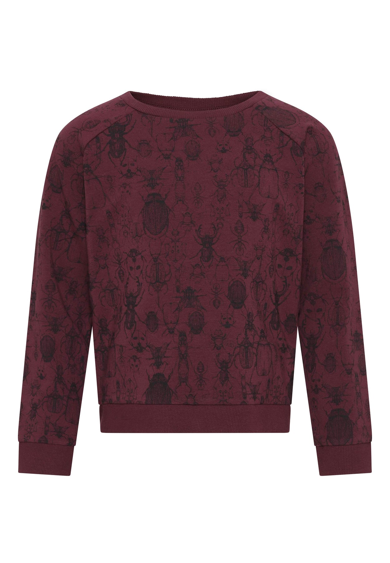 GROBUND Calle Sweatshirt Mini - die brombeerfarbene mit Insekten-Print