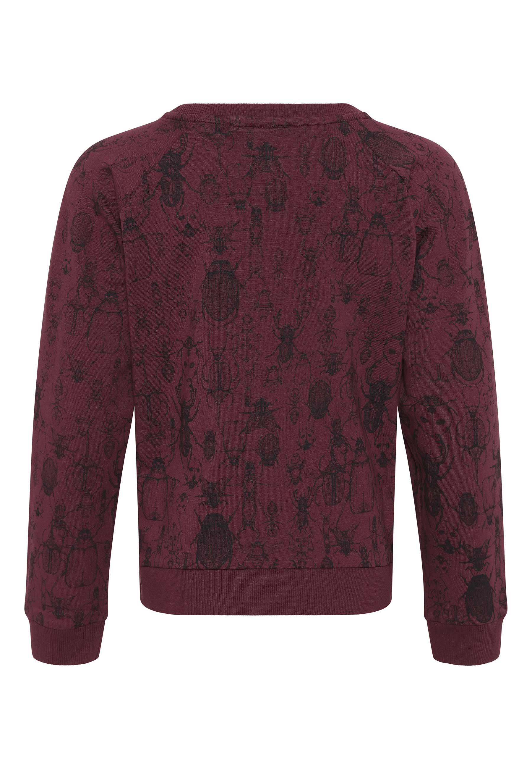 GROBUND Calle Sweatshirt Mini - die brombeerfarbene mit Insekten-Print