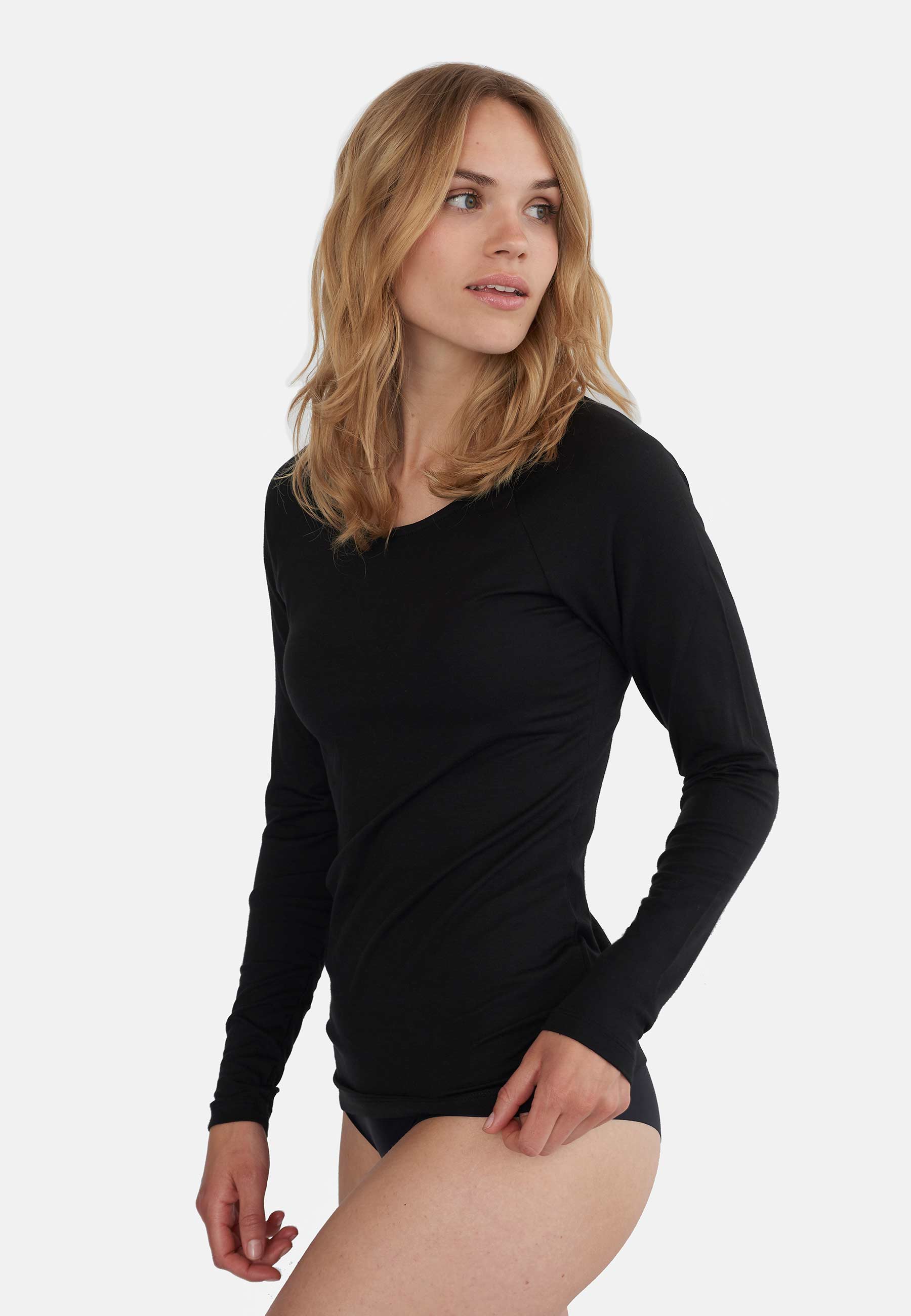 GROBUND Solvej Bluse – die schwarze aus Tencel