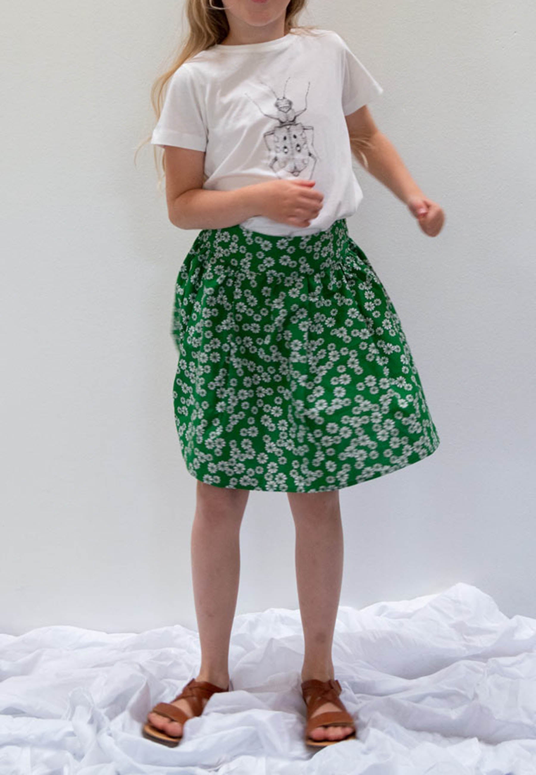 GROBUND Carla Minirock - der grüne mit Blumen