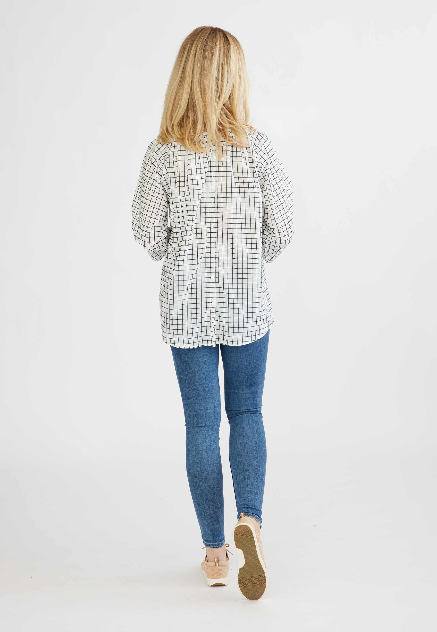 GROBUND Bluse Nadine – die Wendebluse mit Knöpfen und Karomuster