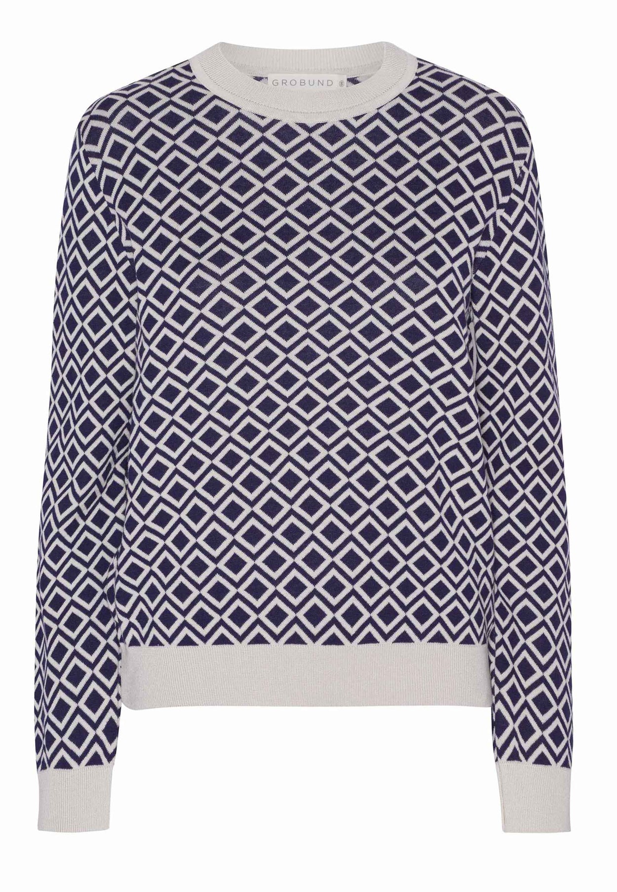 GROBUND Petra Strickbluse - die mit Muster in Blau