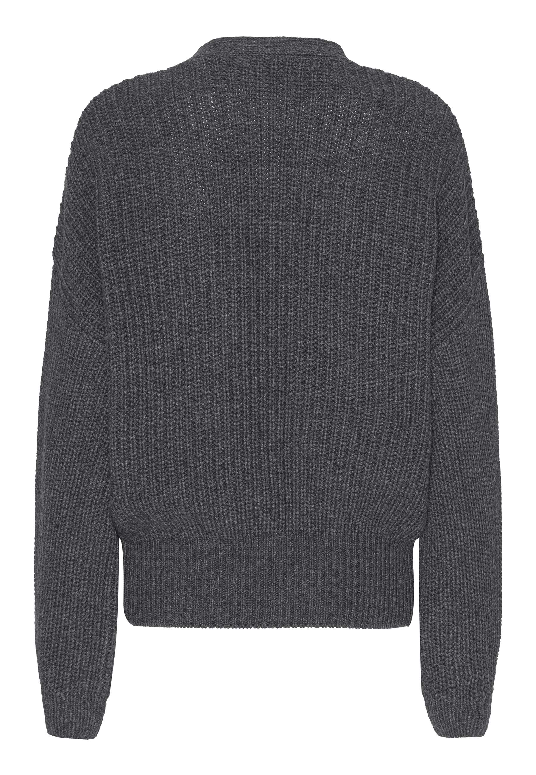 GROBUND Julie Strick-Cardigan - der aus grauer Wolle