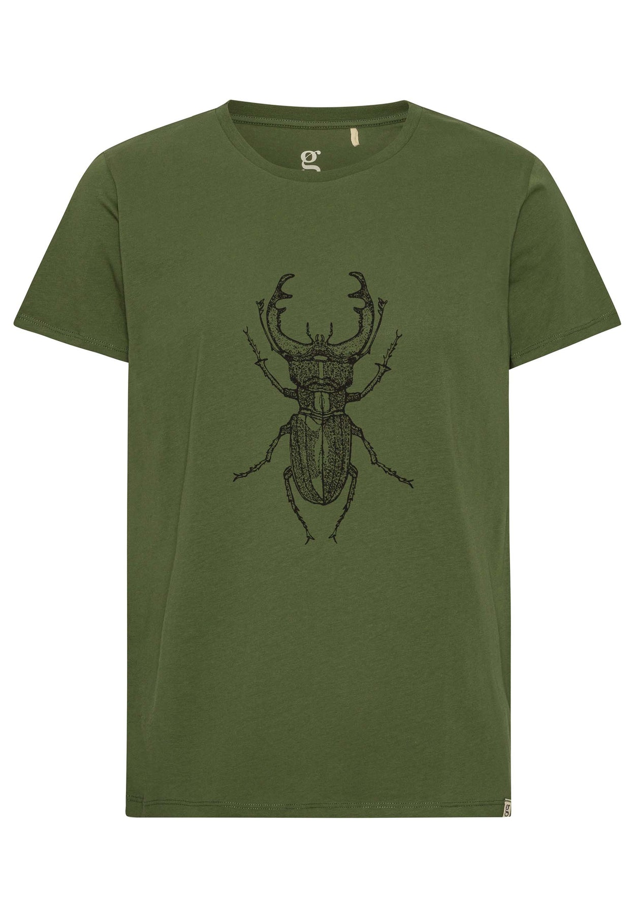 GROBUND Alfie T-Shirt – die moosgrüne mit Eichenbock
