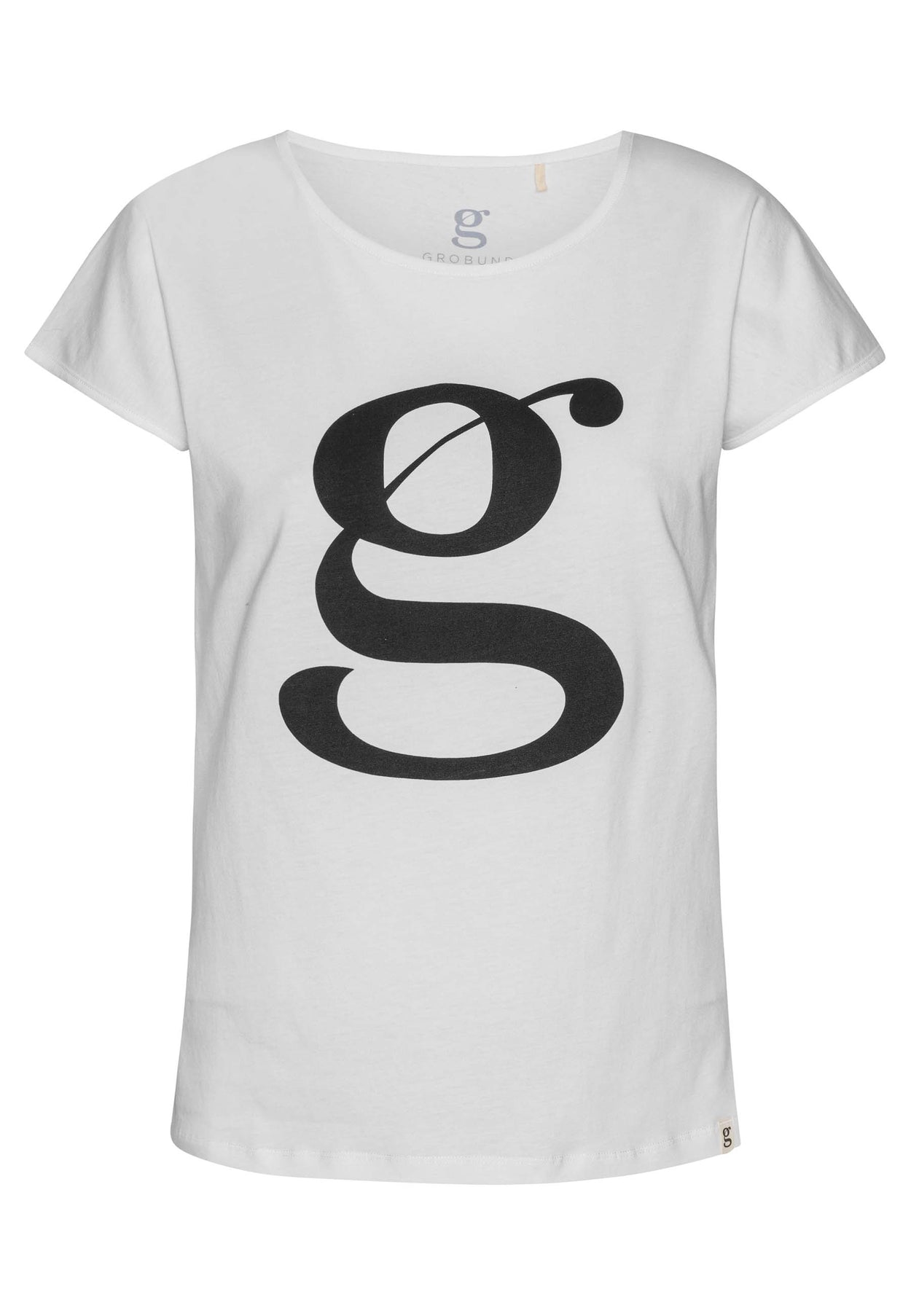 GROBUND Anna T-Shirt – die in Weiß mit Logo