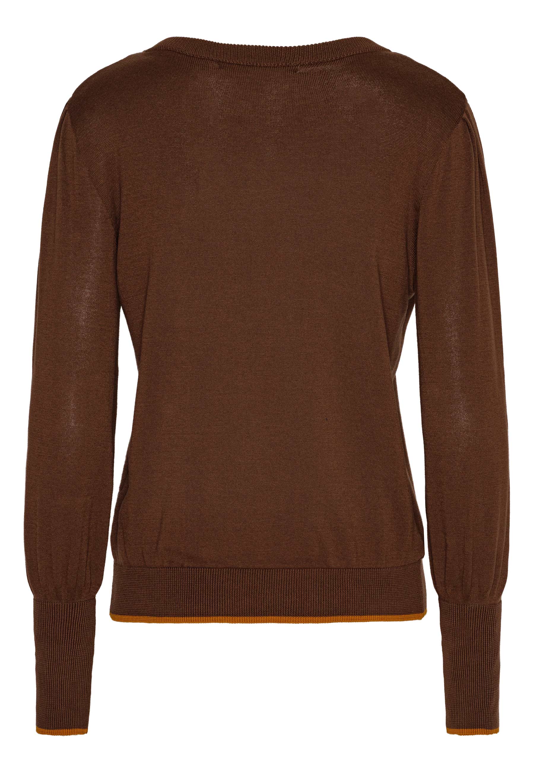 GROBUND Ingeborg Strickpullover – der in Braun mit Kontrastrand