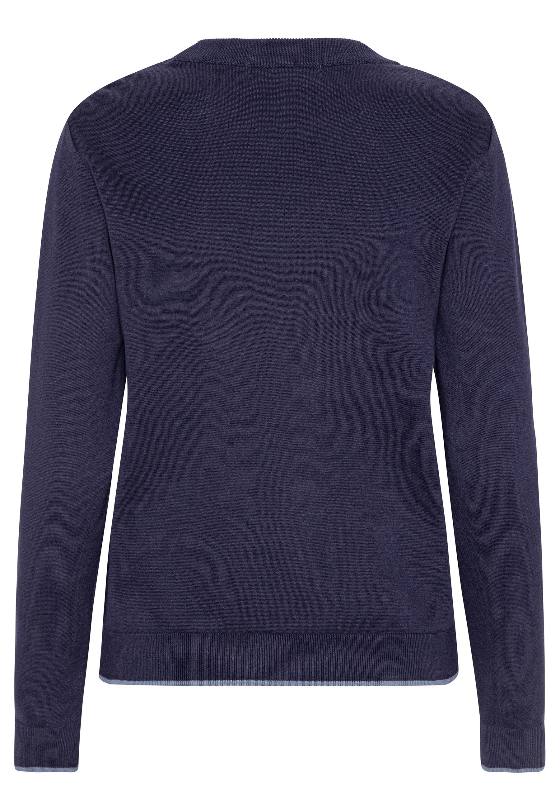 GROBUND Marie Strickbluse - die dunkelblaue mit Kontrastkante
