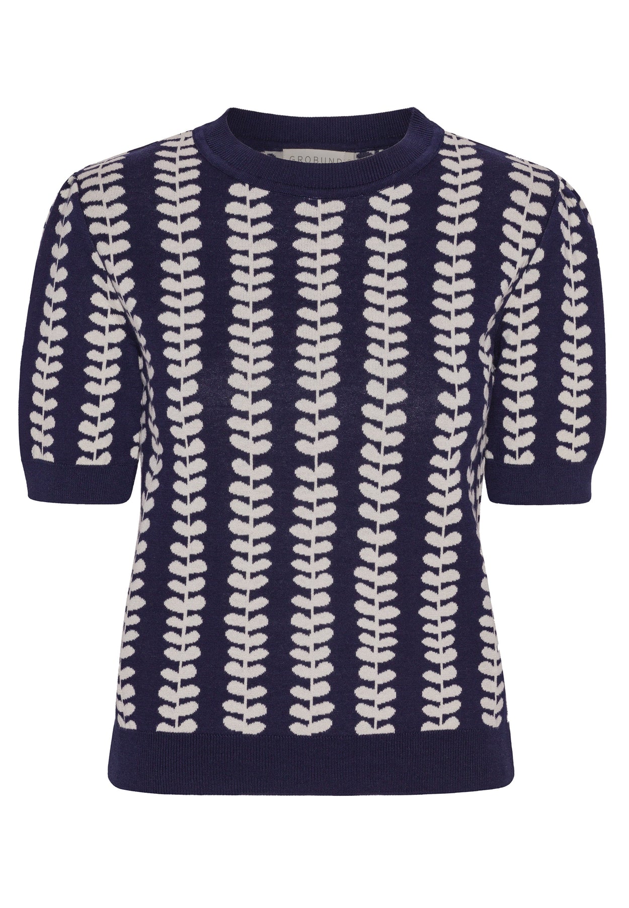 GROBUND Alva T-Shirt – die in Marineblau mit Blättern