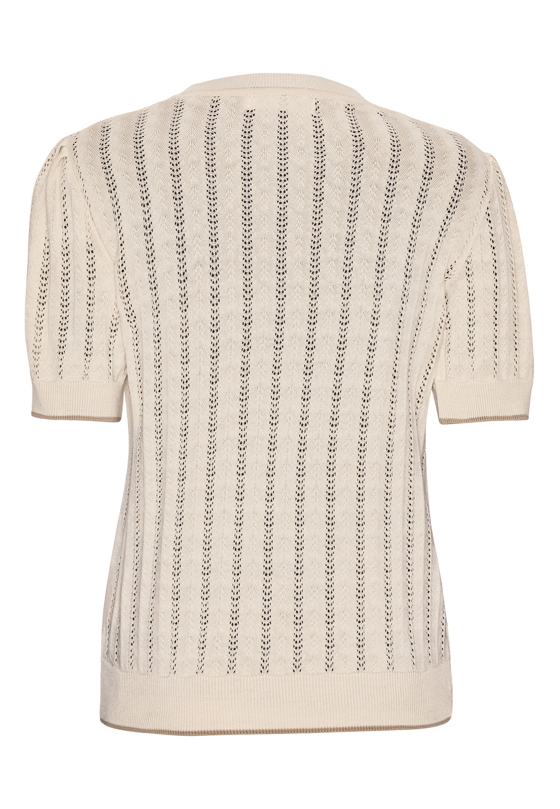 GROBUND Almine T-Shirt – die beige mit Kontrastrand