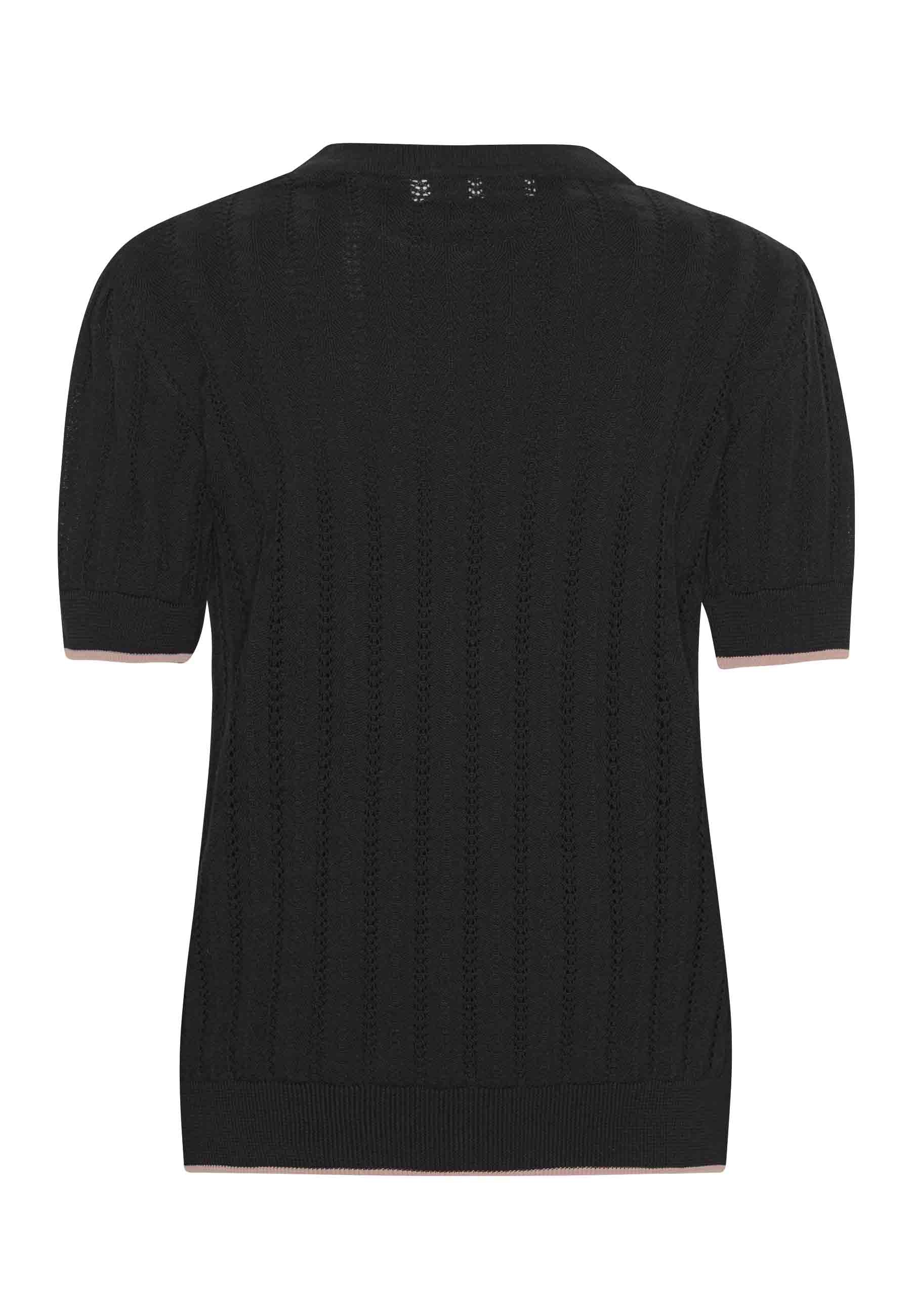 GROBUND Almine T-Shirt – die schwarze mit sandfarbenem Kontrast