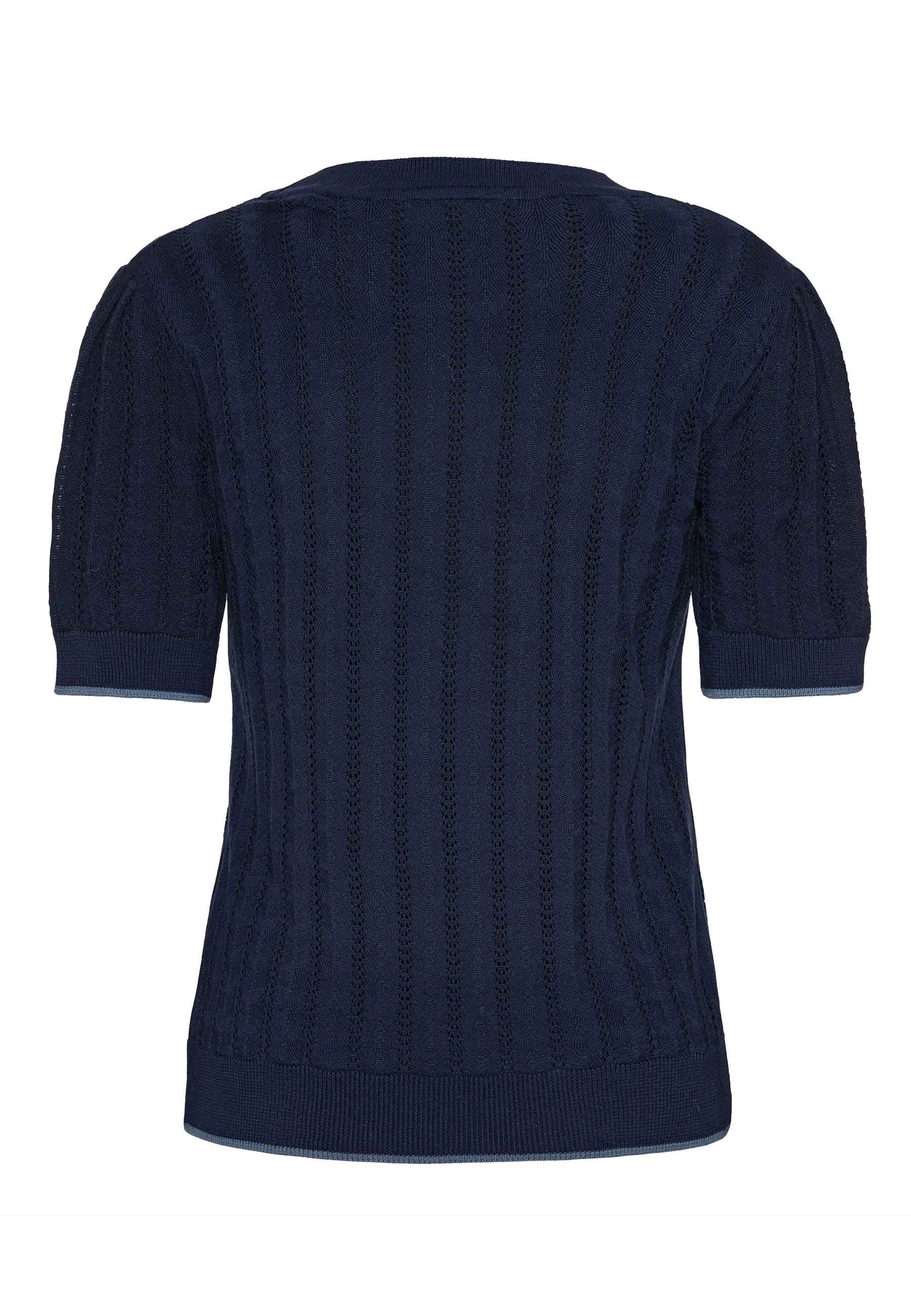 GROBUND Almine T-Shirt – die dunkelblaue mit Kontrastsaum