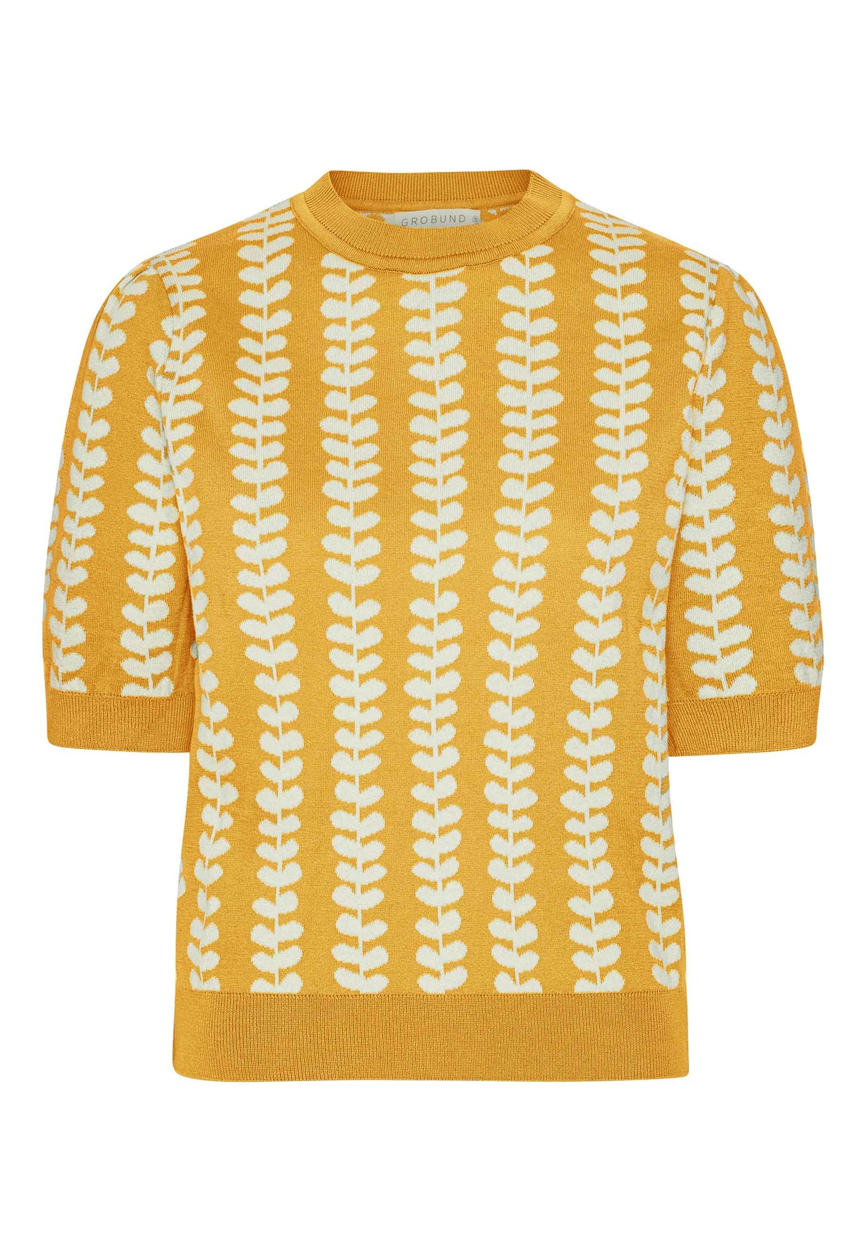 GROBUND Alva T-Shirt - die aus Kurkuma mit Blättern