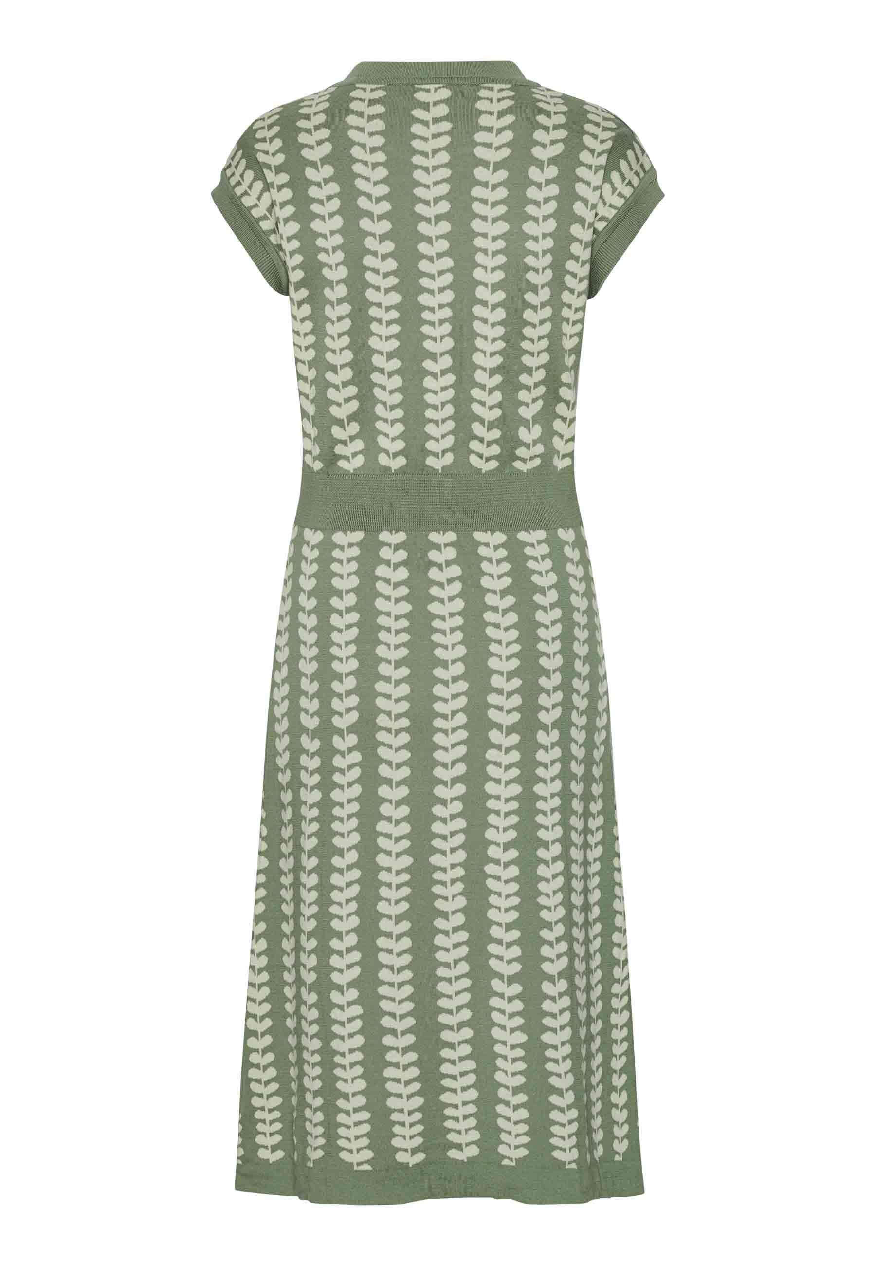 GROBUND Alma Kleid – das salbeigrüne mit Blättern