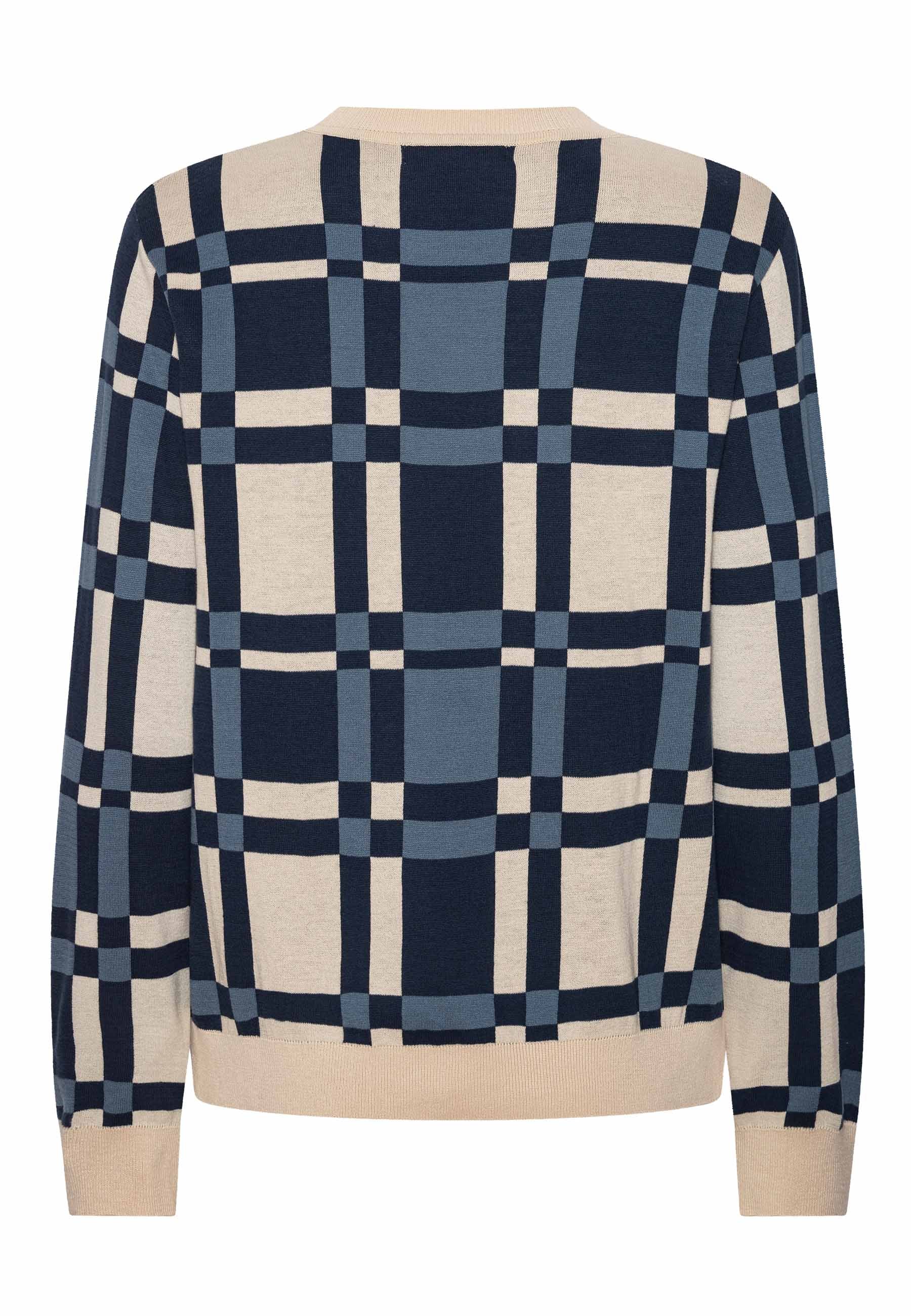 GROBUND Frida Strickpullover – der mit dem blauen Karomuster