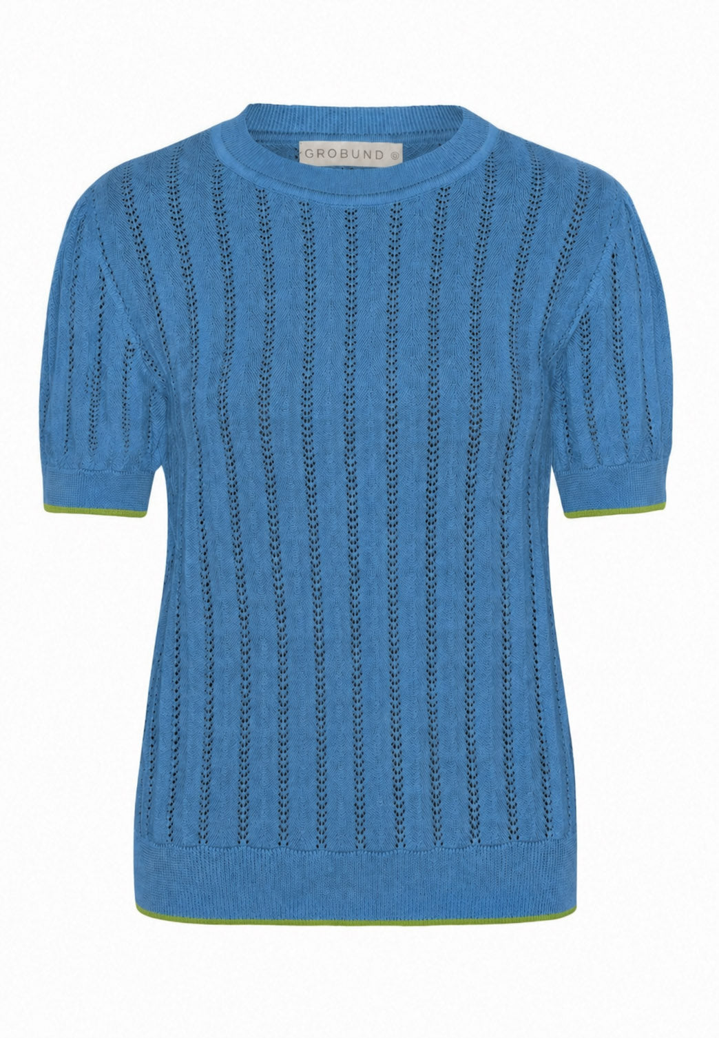 GROBUND Almine Tee - das in Ice-blue mit Kontrastkante