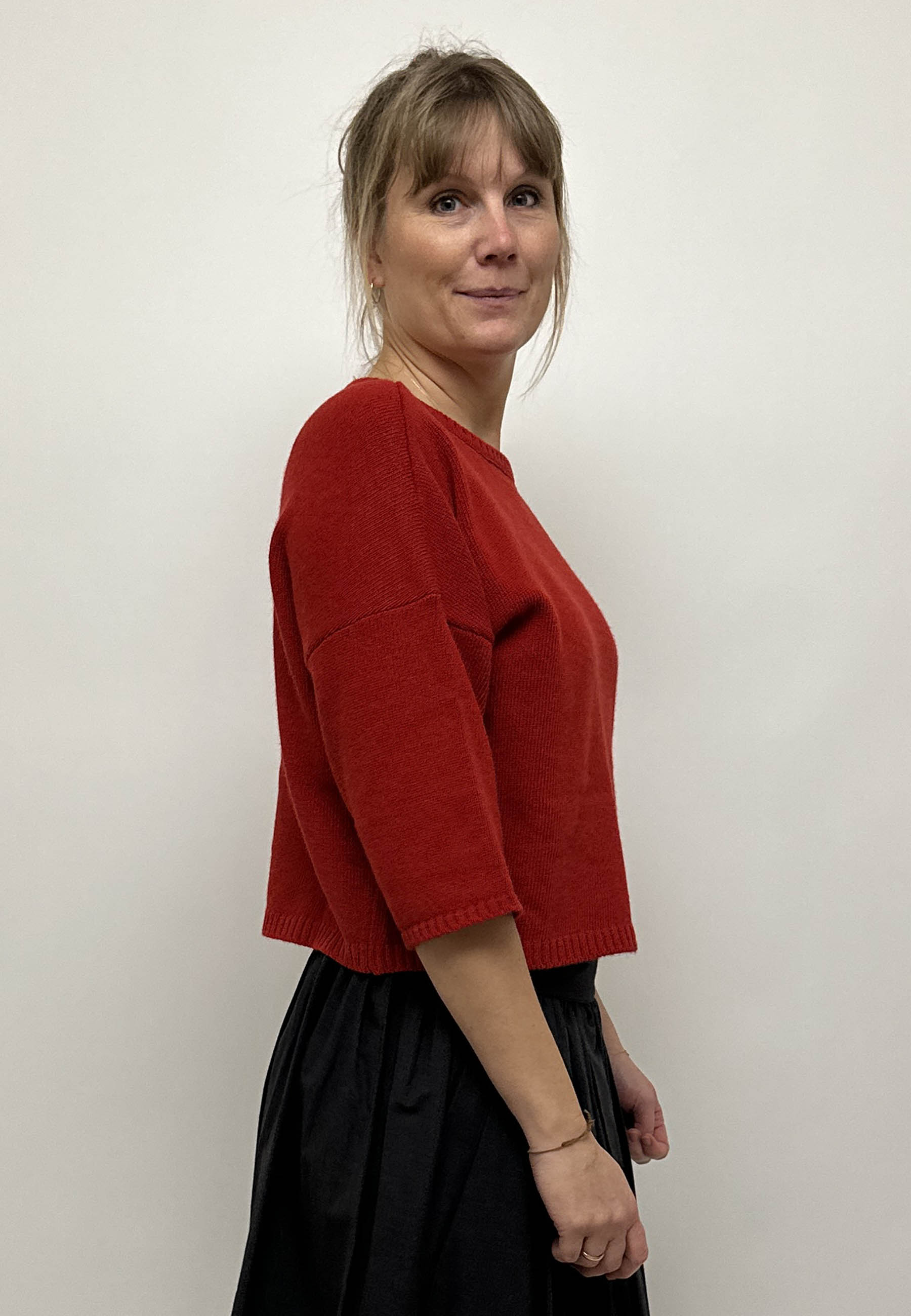 GROBUND Noël Wolle-T-Shirt - Weihnachtsrot