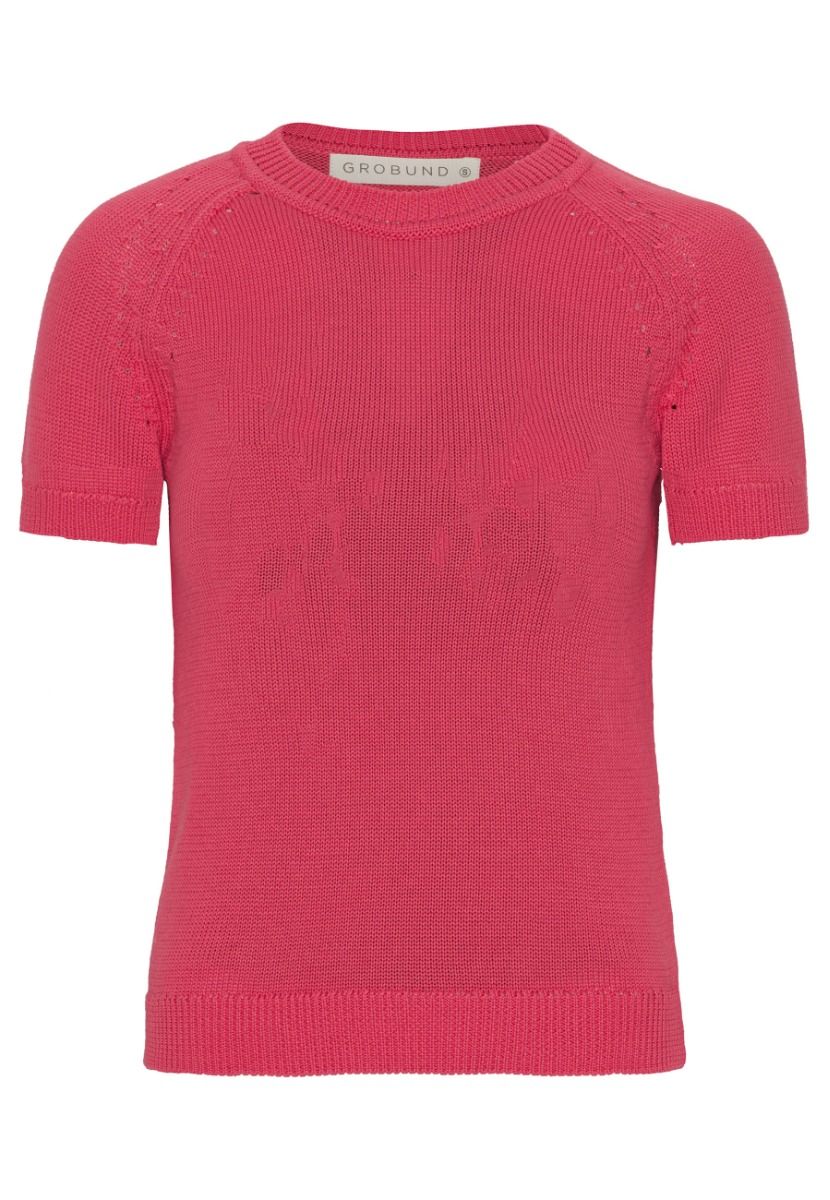 GROBUND Flo Strick-T-Shirt – das in kräftigem Pink