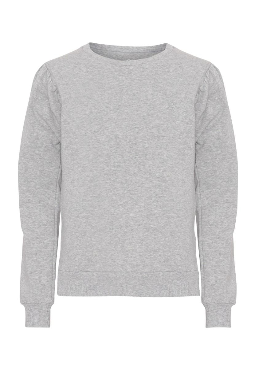 GROBUND Signe Sweatshirt – die mit schönen Ärmeln in Grau meliert
