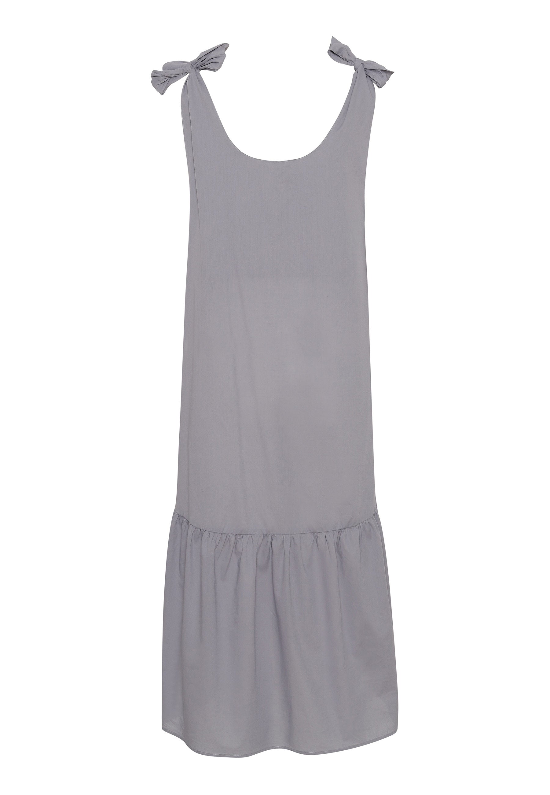 GROBUND Dagmar Kleid - das Bohème-Kleid mit Schleifen in Himmelgrau
